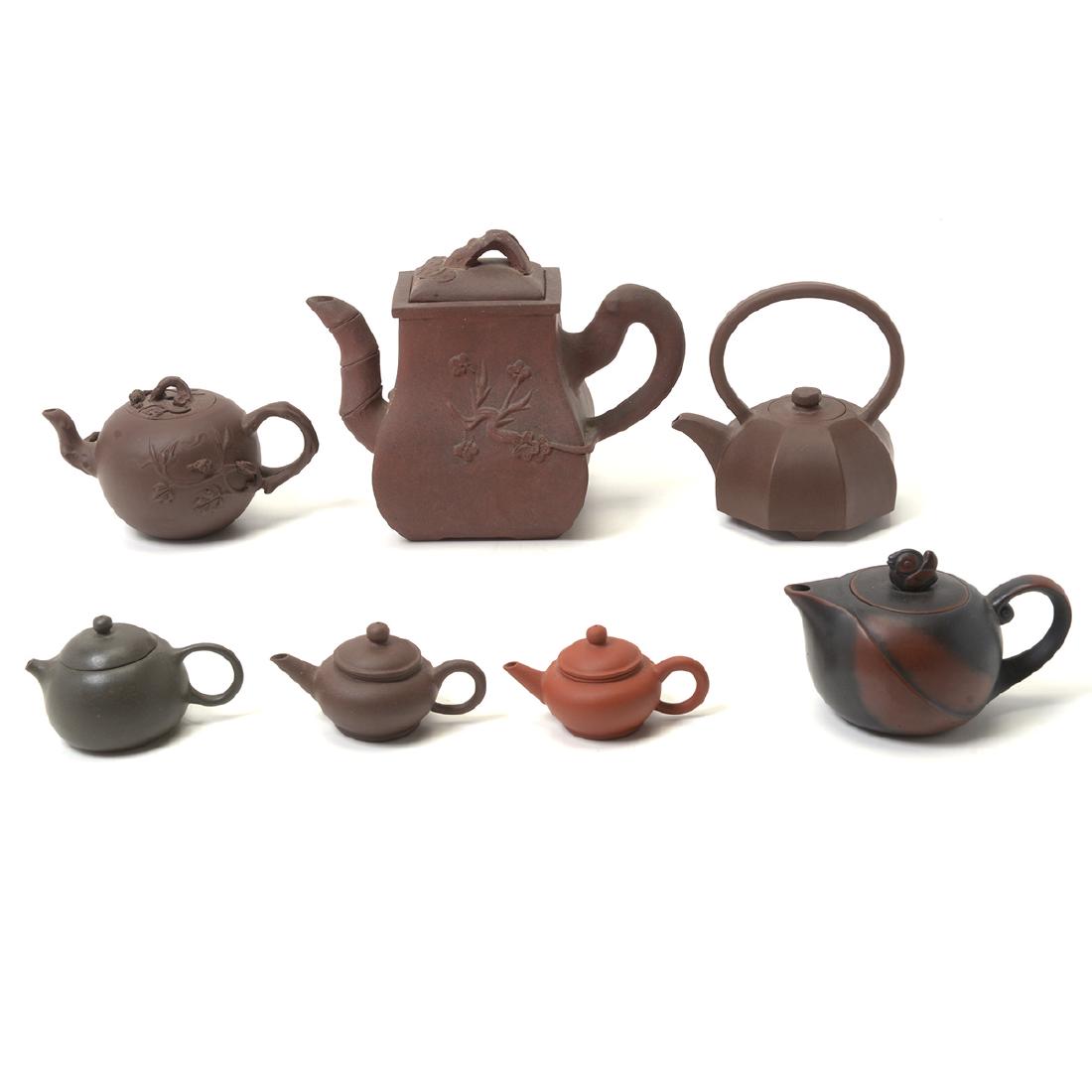 Seven Yixing Teapots: Seven Yixing Teapots {Longest: 6 5/8 inches (16.8 cm)}