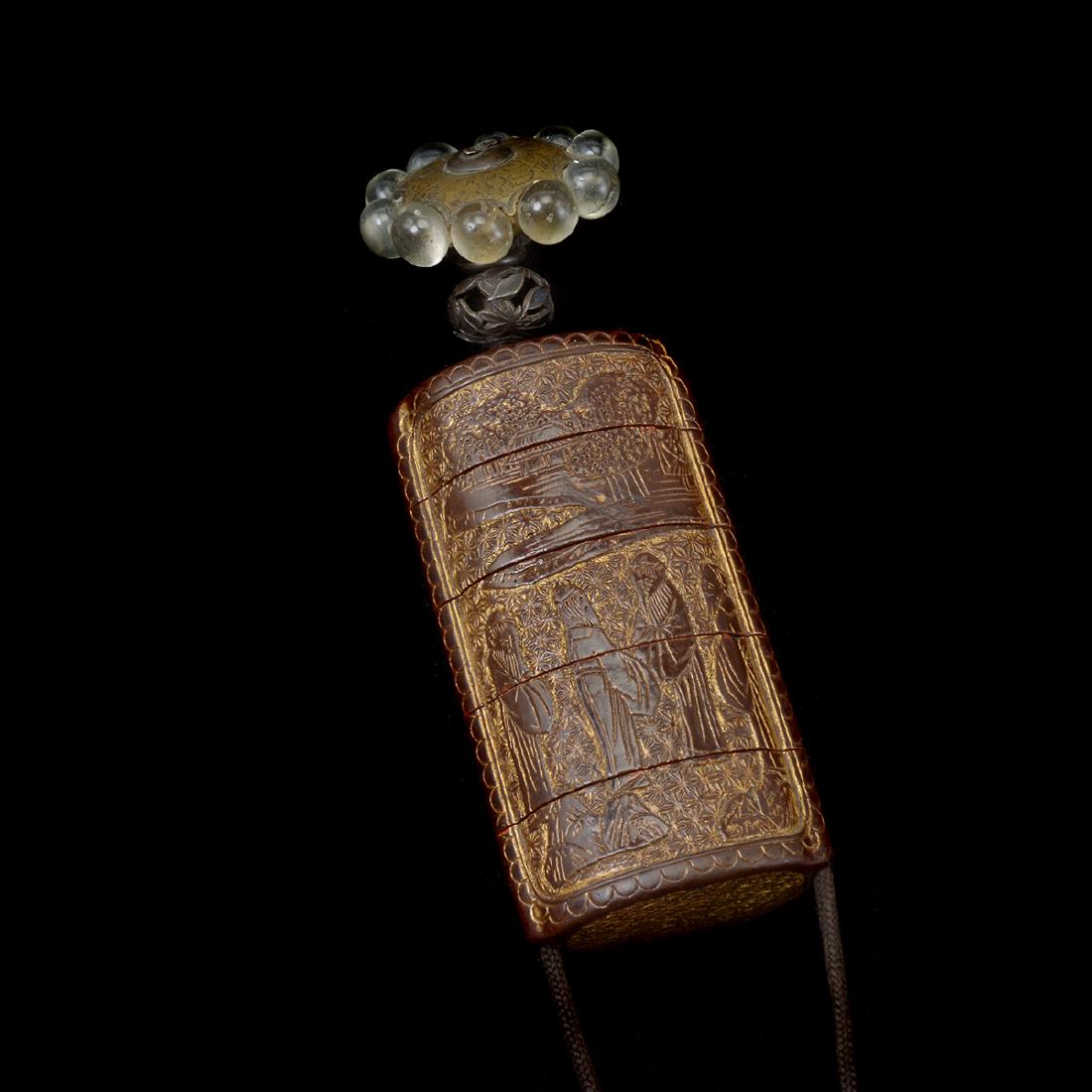 Four-Case Gilt and Lacquered Inro (1 of 4)