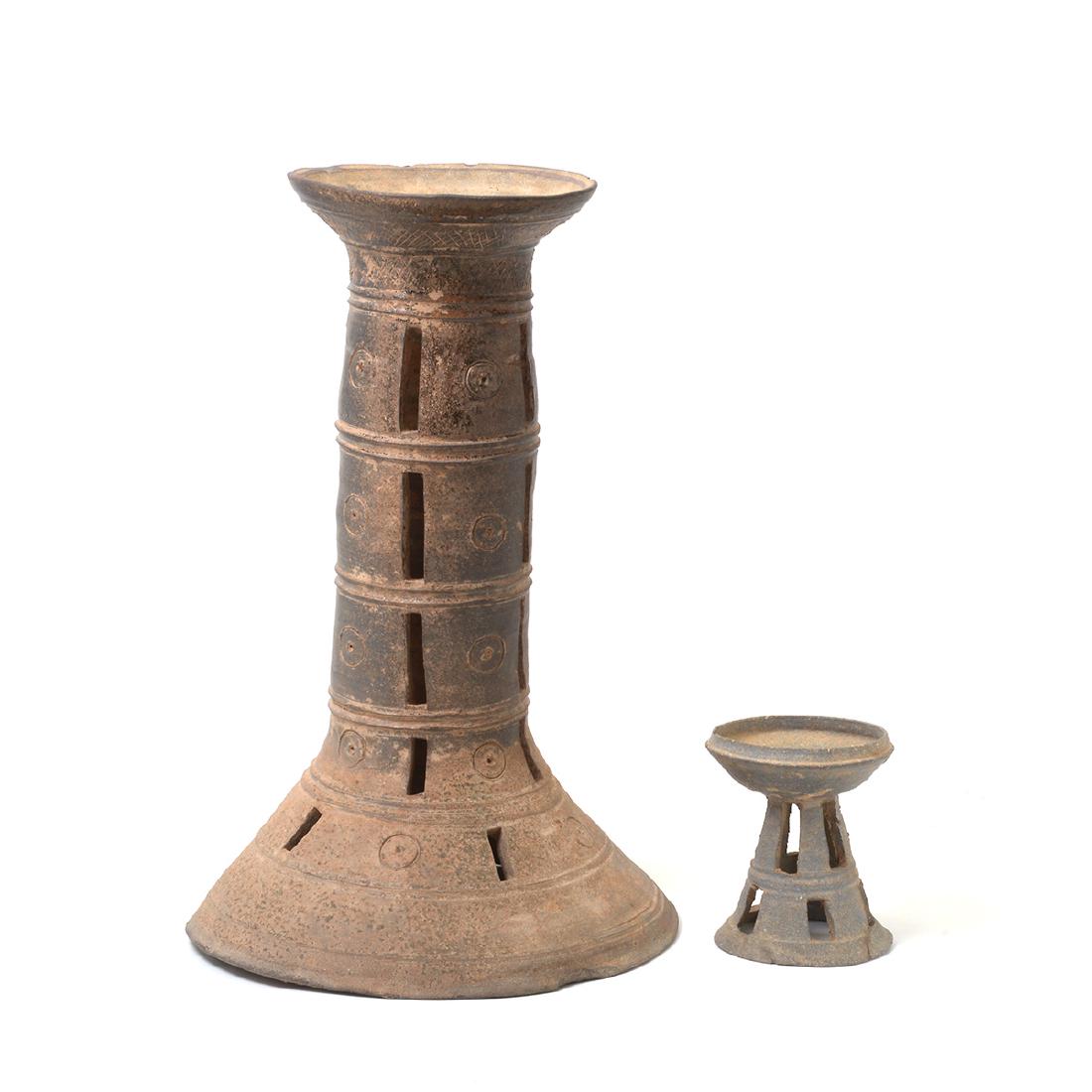 Two Korean Ceramic Stands, Silia Dynasty (1 of 10)