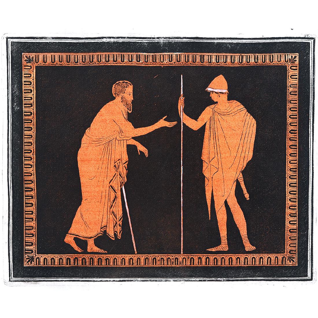 Hamilton Print, "Bearded Man in Conversation" black and (1 of 5)