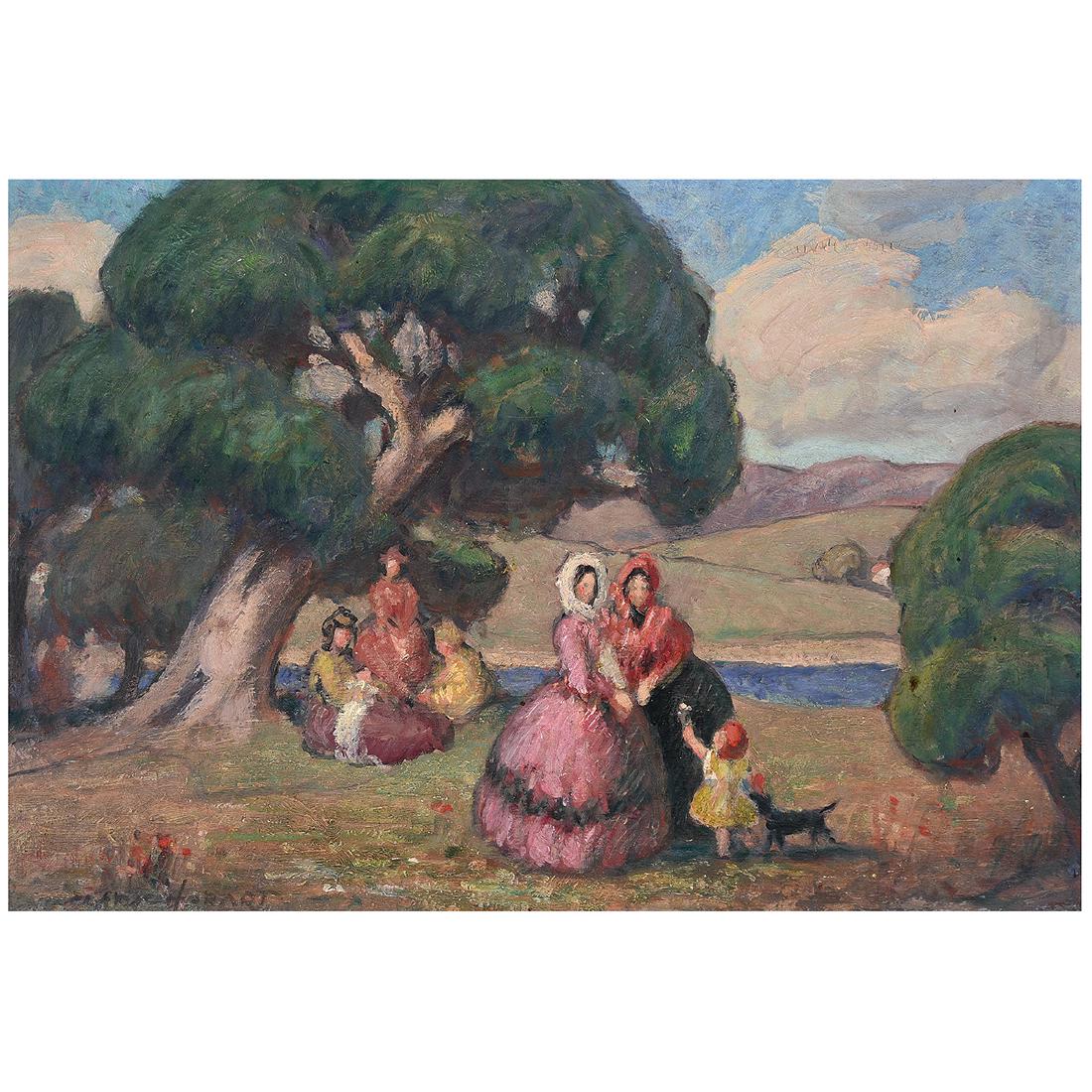 Clark Hobart "Summer" oil on canvas (1 of 5)