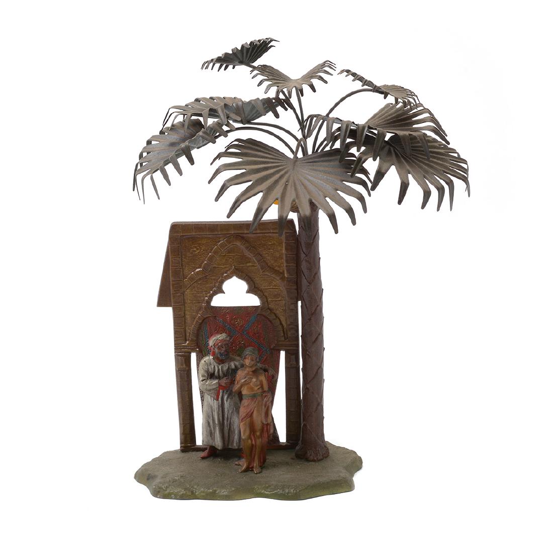 Austrian Cold-Painted Metal Figural Lamp in Form of (1 of 6)