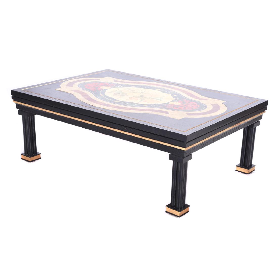 Baroque Style Ebonized and Gilt Coffee Table with (1 of 5)