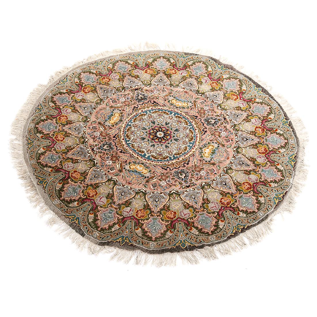 Indian Agra Cotton Rug: Indian Agra Cotton Rug {Diameter approximately 79 inches}
