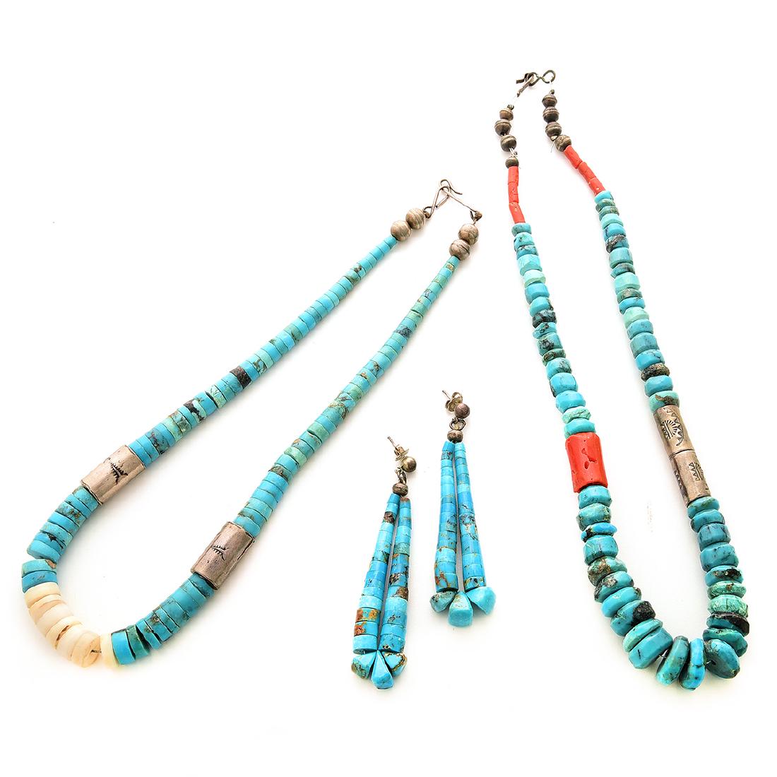 *Native American Turquoise, Coral, Shell, Sterling (1 of 6)