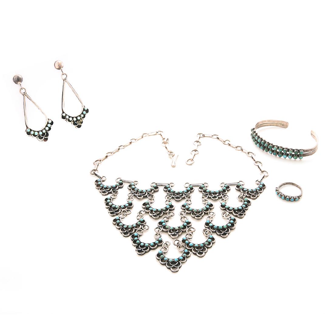 Native American Zuni Turquoise, Sterling Silver Jewelry (1 of 7)