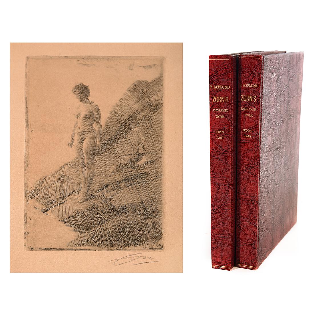 Anders Zorn "Edo" etching with 2 part Karl Asplund (1 of 6)