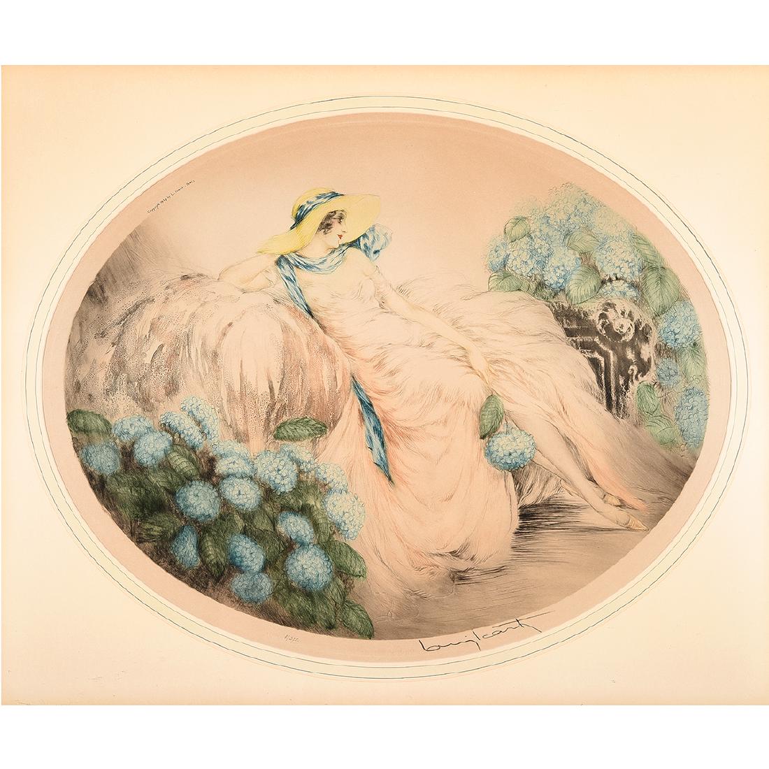 Louis Icart "Reclining Figure" aquatint etching (1 of 7)