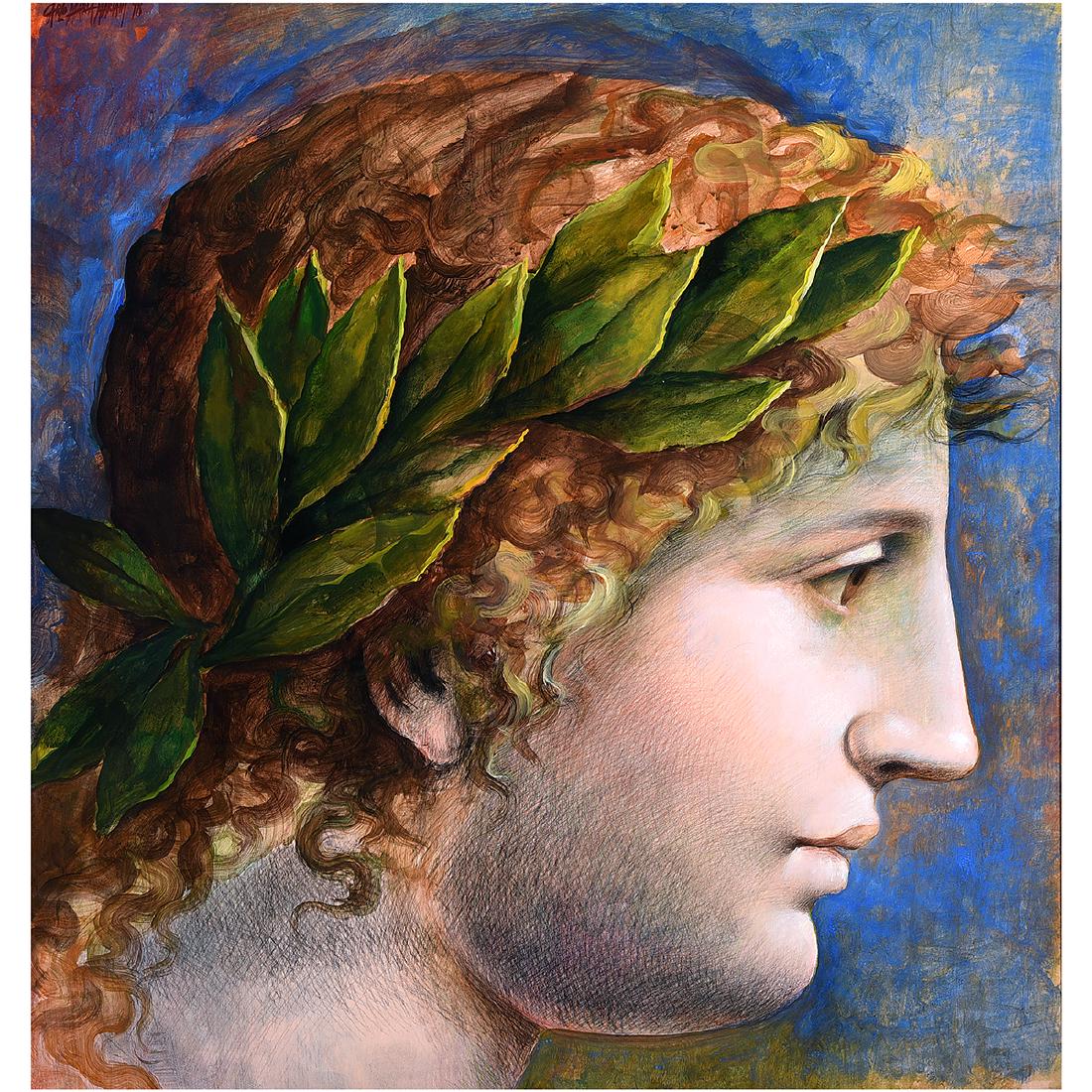 Carlo Mariani "Head with Fig Leaves" mixed media on (1 of 5)
