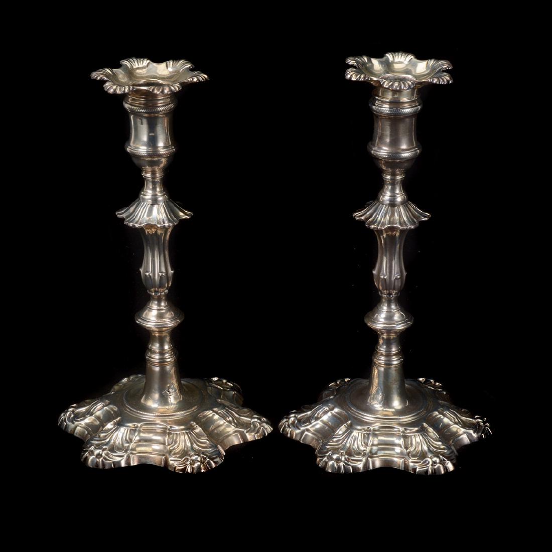 Pair of Georgian Sterling Candlesticks (1 of 10)