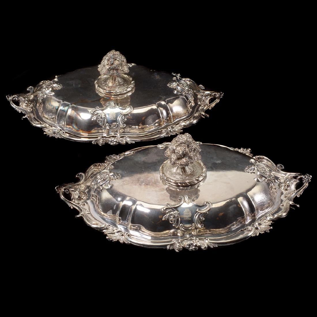 Pair of English Victorian Silver Plate Entree Dishes (1 of 9)