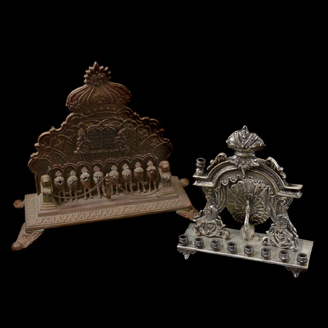 Two Menorahs-Brass and Silver-plated Brass (1 of 10)