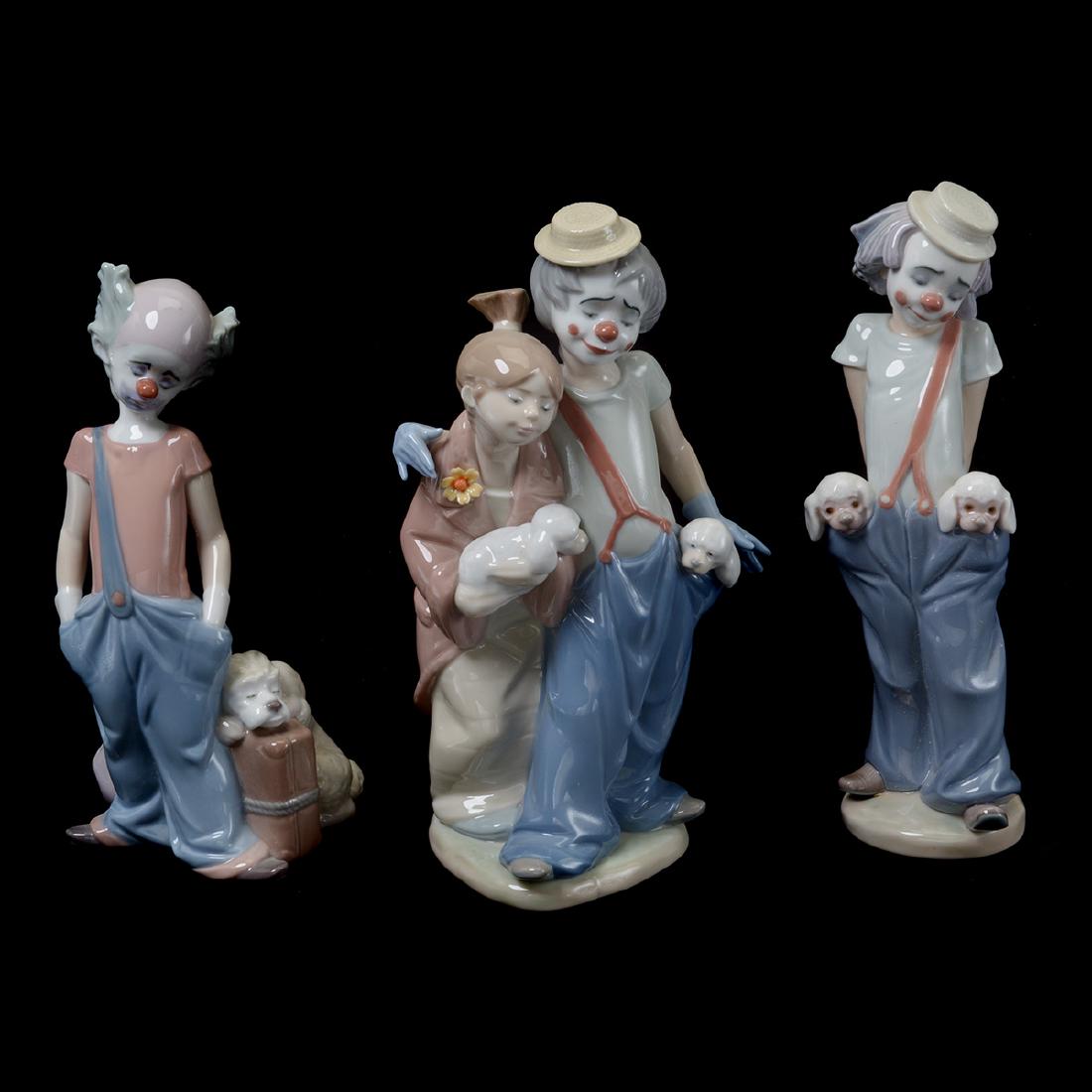 Three Lladro Clown Figures