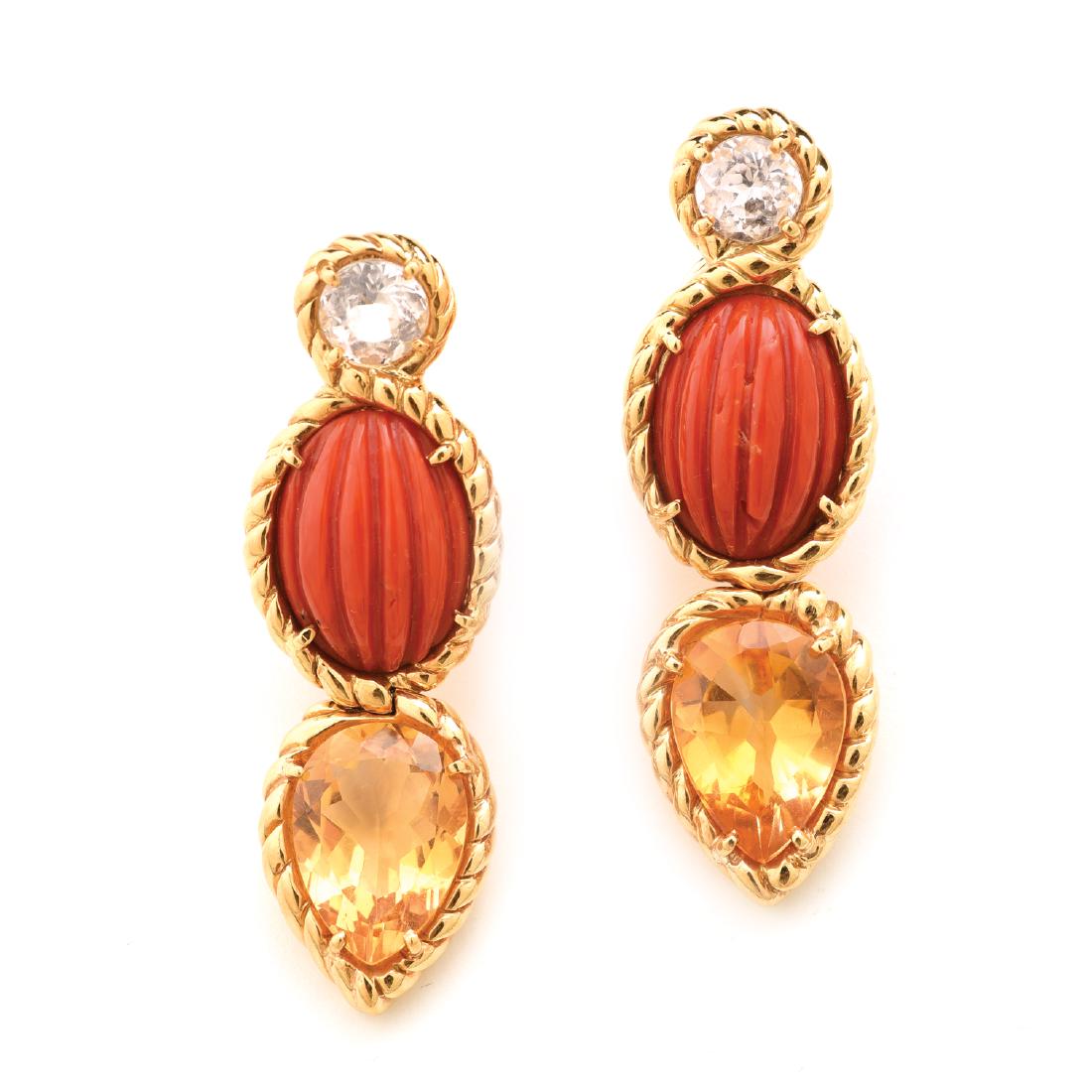 Tony Duquette Rock Crystal Quartz, Coral, Citrine (1 of 5)