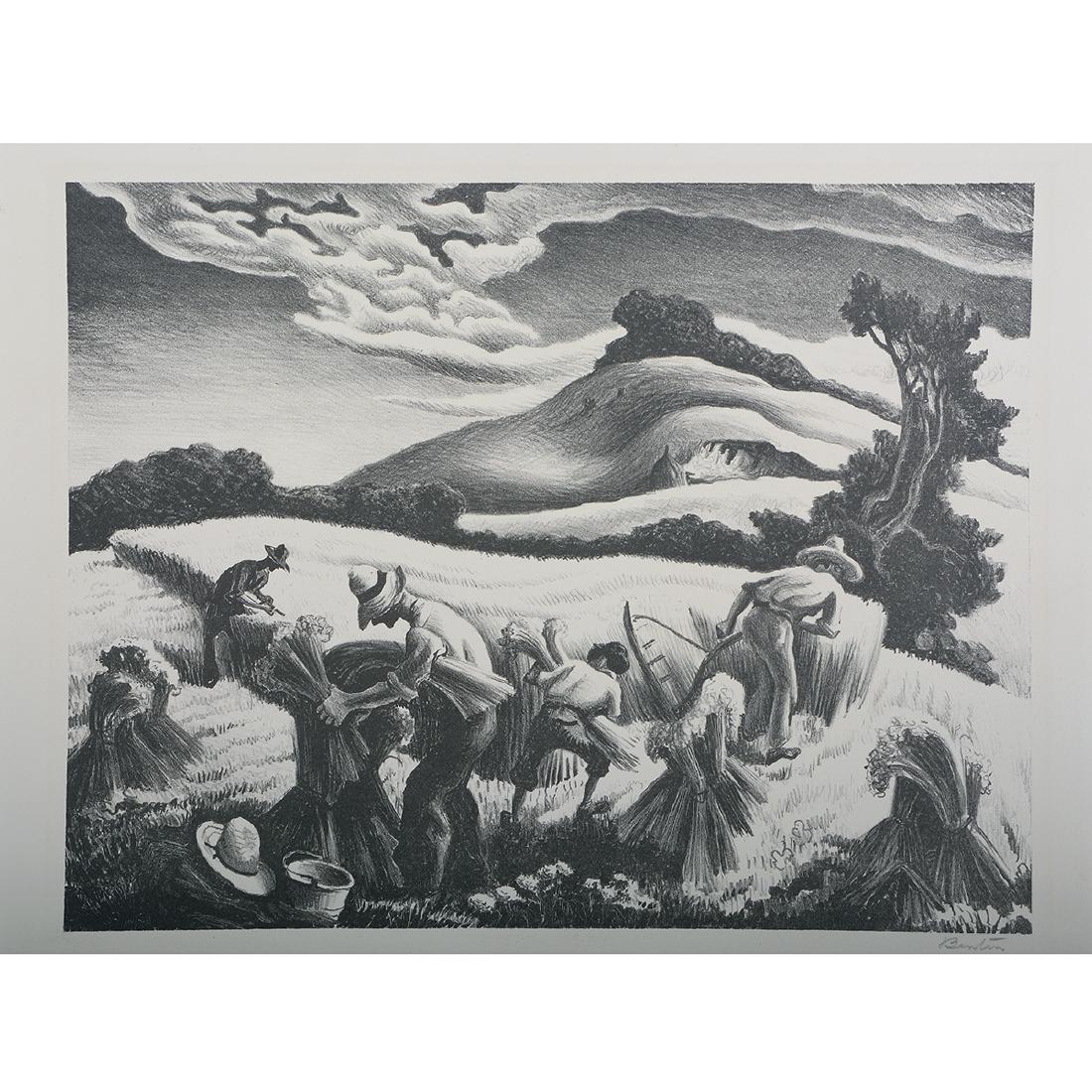 Thomas Hart Benton "Cradling Wheat" lithograph (AAA) (1 of 6)