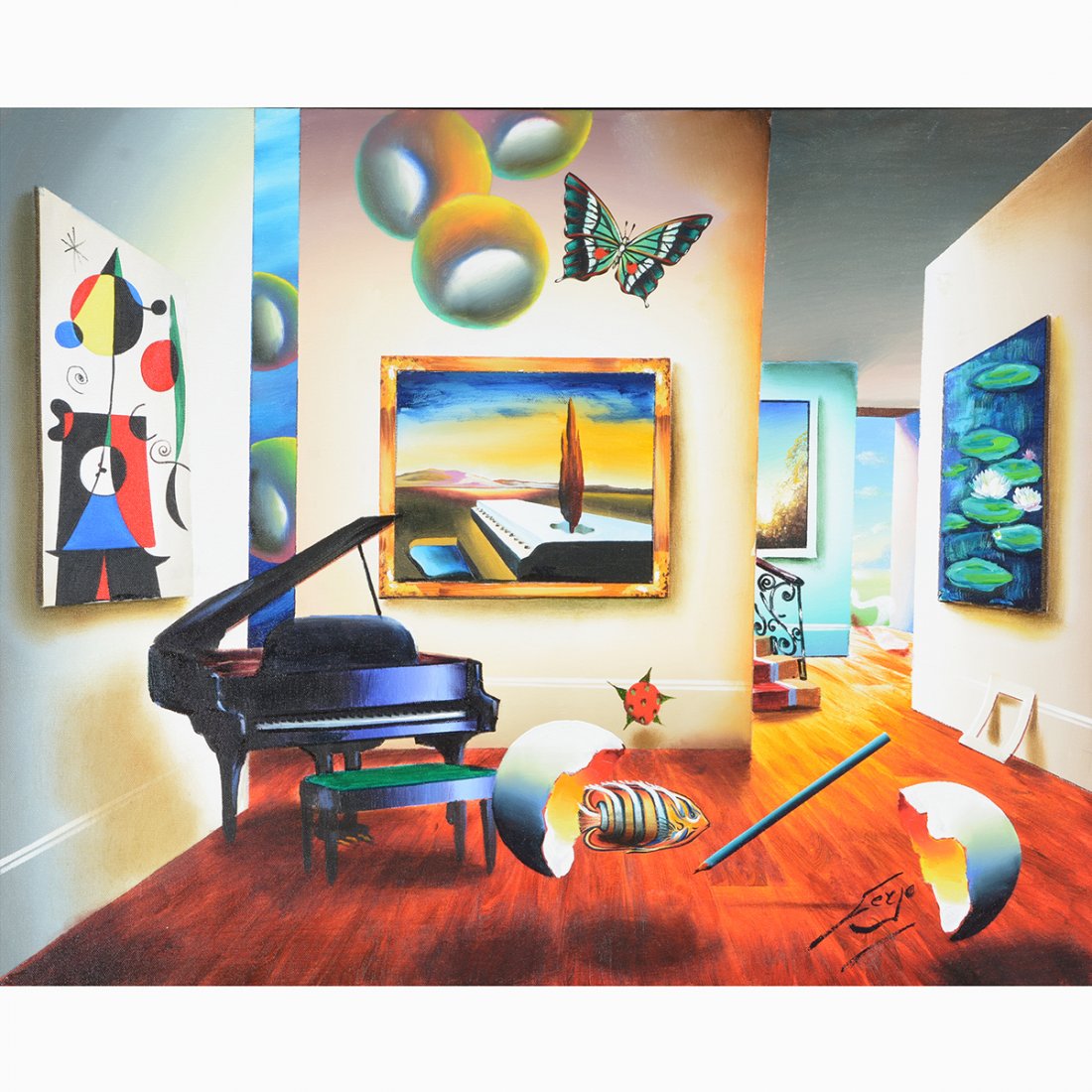 Fernando de Jesus Oliveira "Surreal Interior" oil on (1 of 4)
