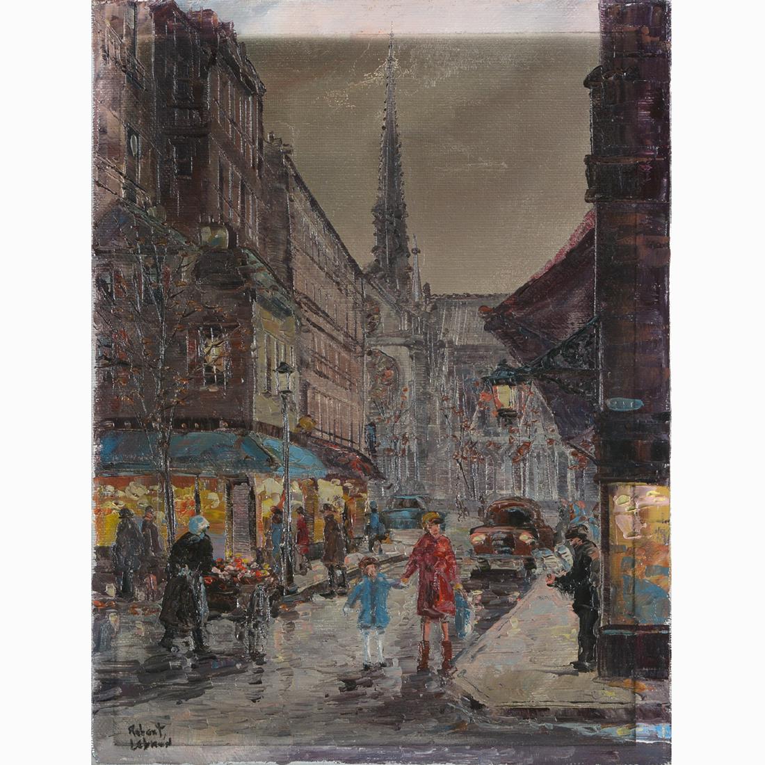 Robert Lebron "View of Notre Dame, Paris" oil on canvas (1 of 6)