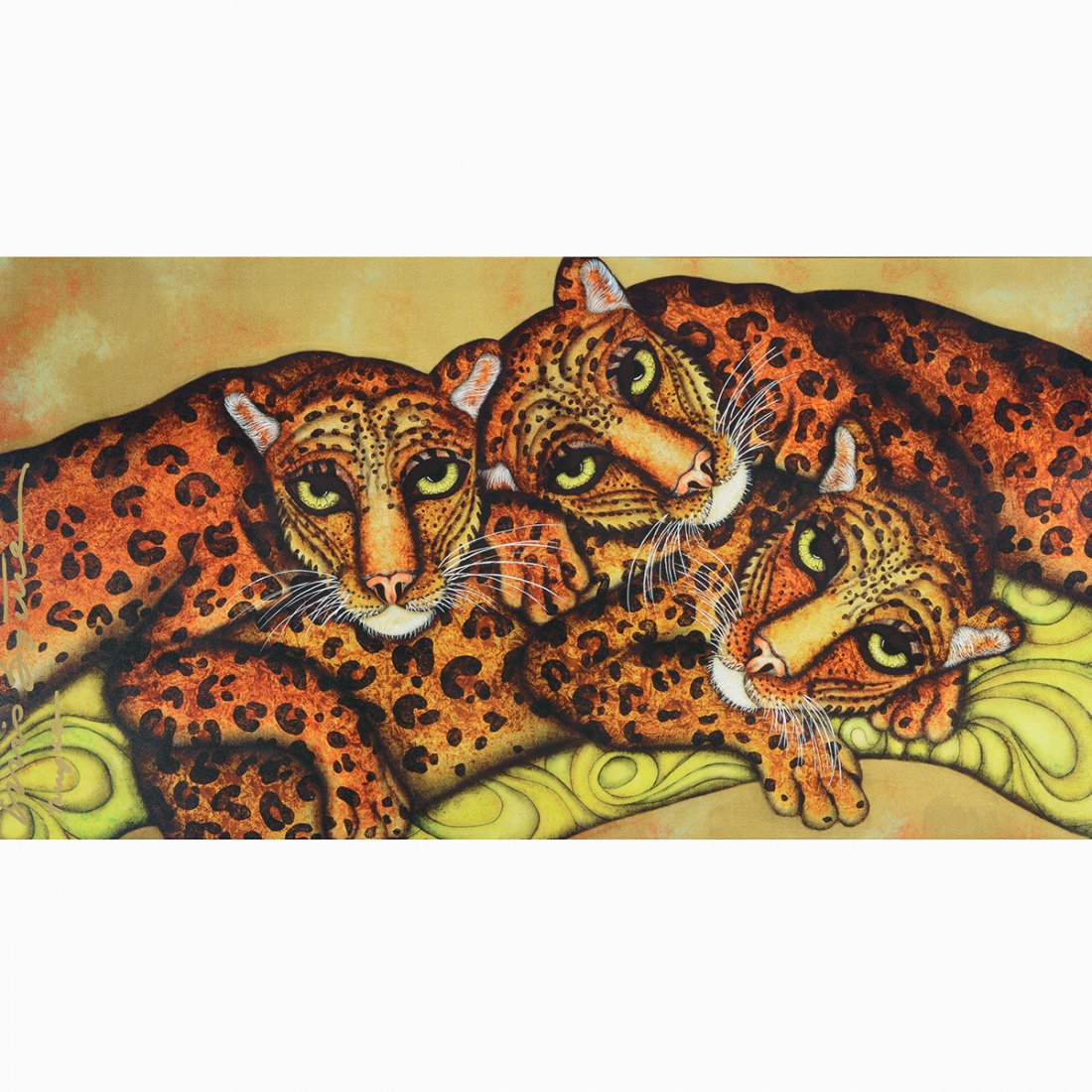 Luis Sottil "Group of Leopards" oil on canvas (1 of 4)