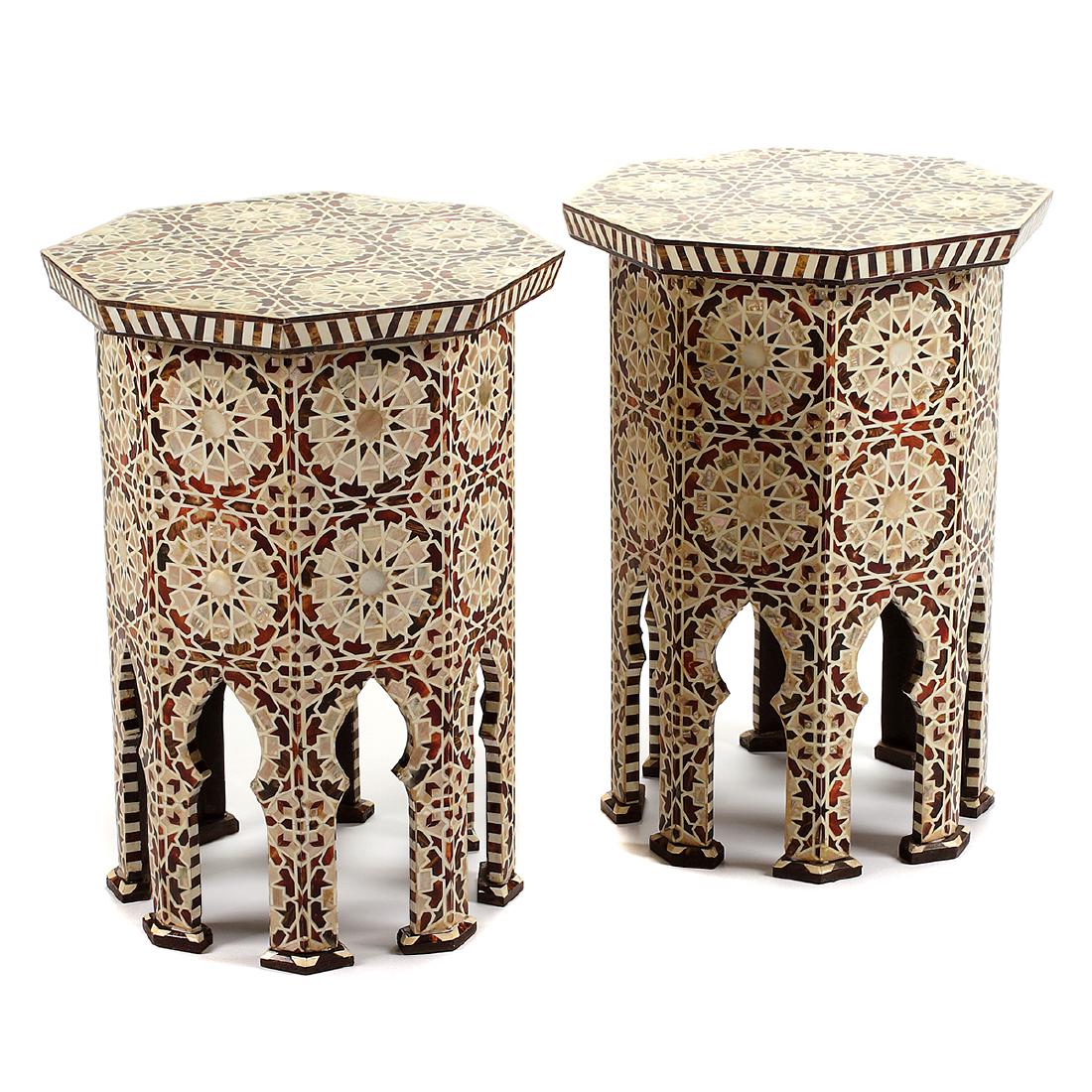 Pair of Small Moorish Inlaid Octagonal Tables (1 of 1)