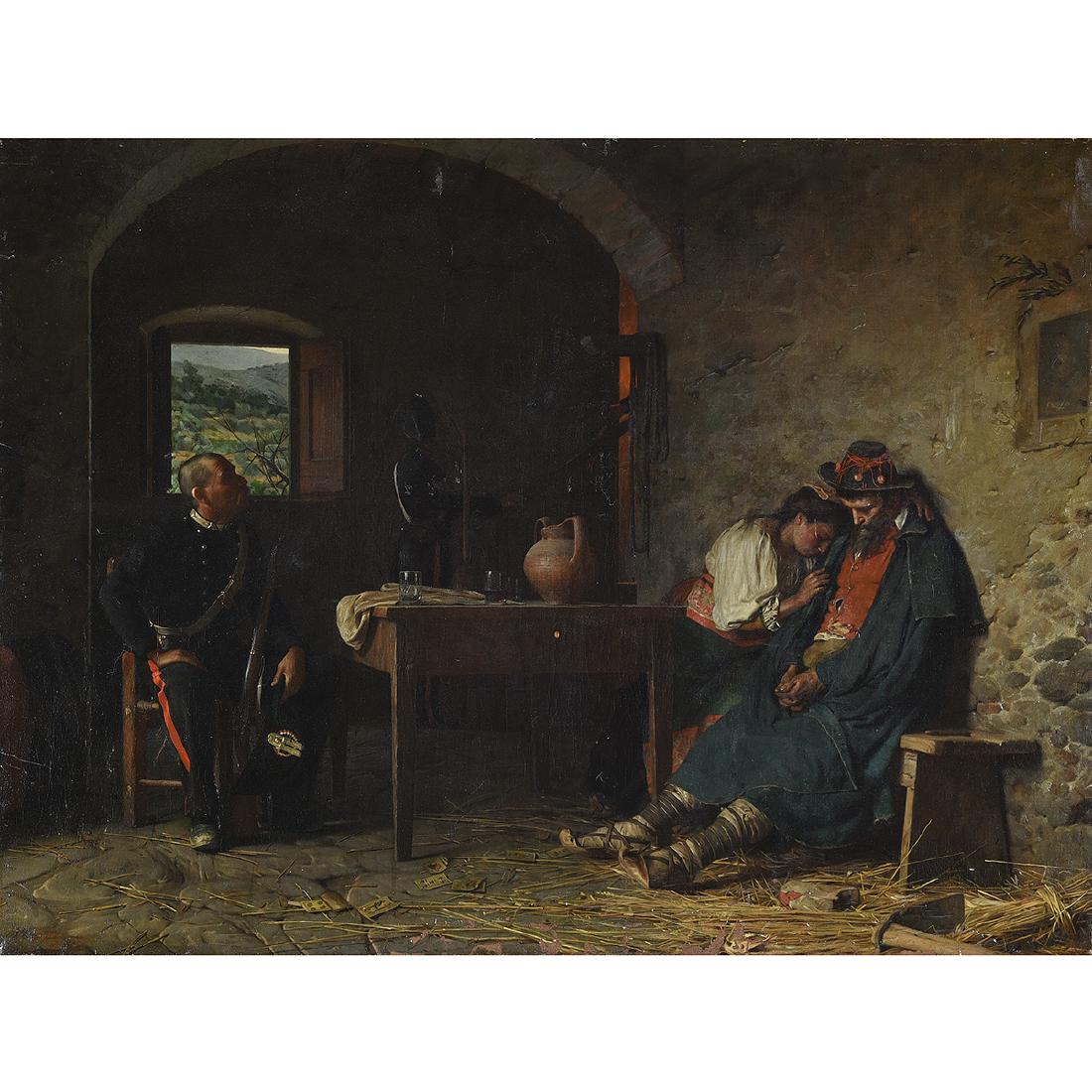 Giovanni Sandrucci "Delivering the News" oil on canvas (1 of 5)