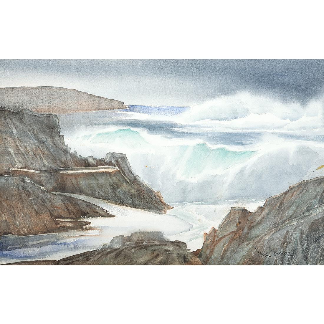 Paul Lauritz "Coast of Norway" watercolor (1 of 5)