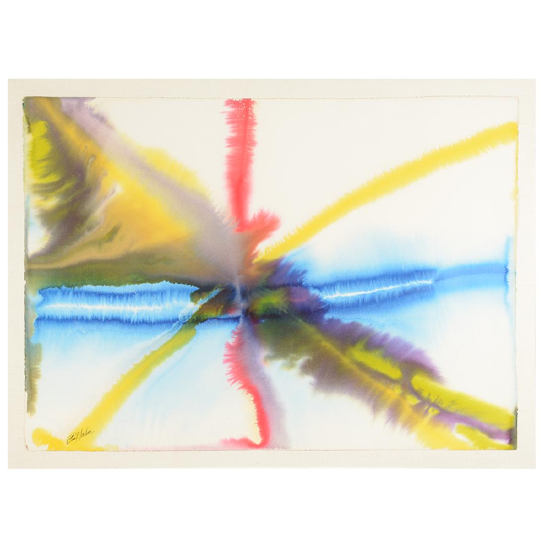 Paul Jenkins "Phenomena West Retaining Wall" watercolor (1 of 7)