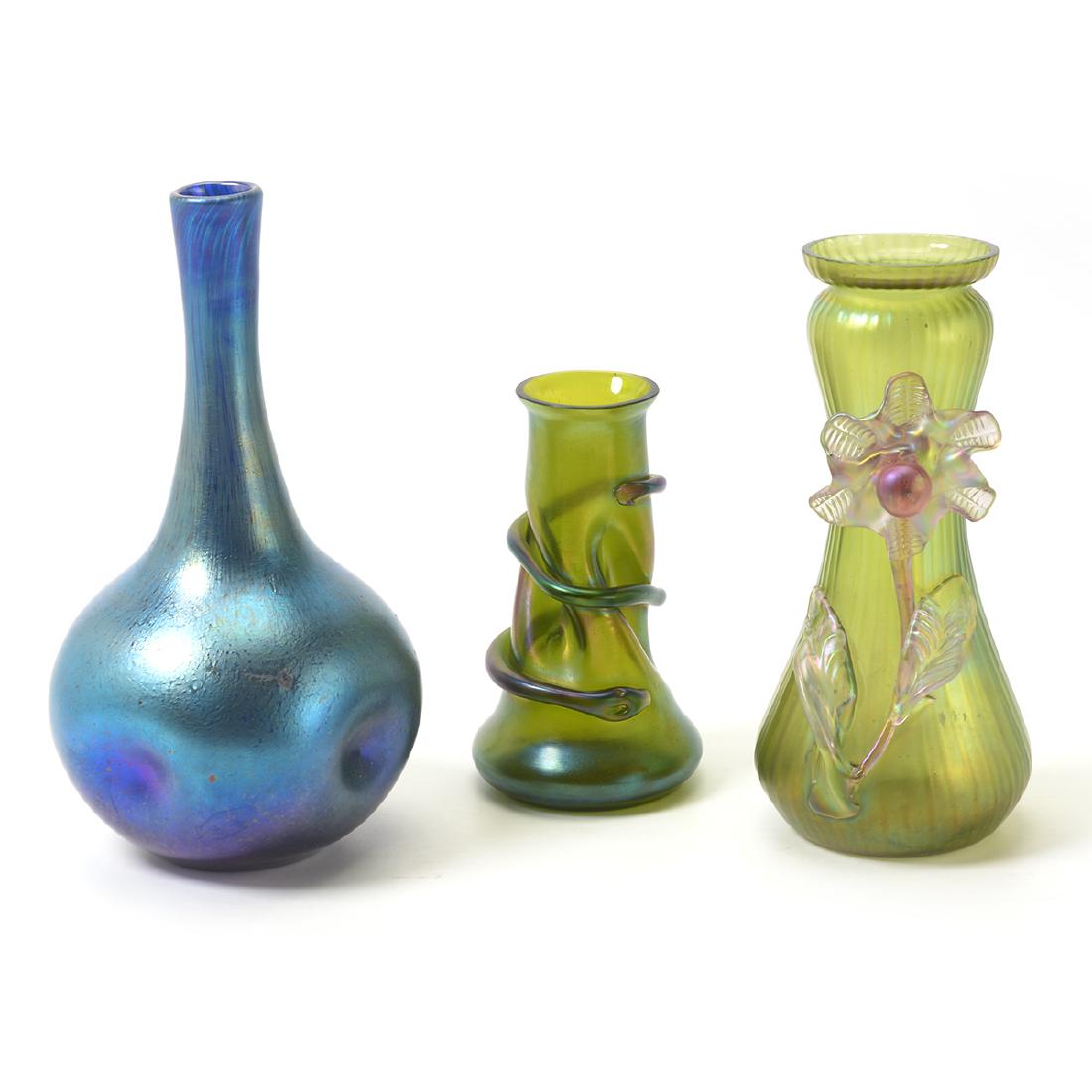 Three Loetz Style Vases (1 of 8)