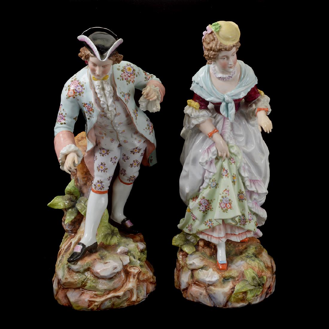 Pair of Large German Style Porcelain Figures (1 of 7)
