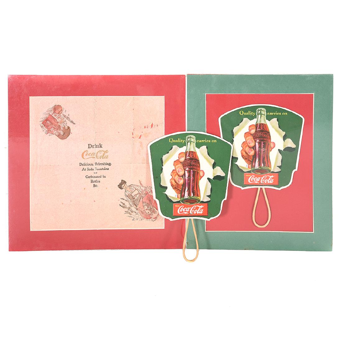 Two Coca-Cola Fans and Napkin (1 of 4)