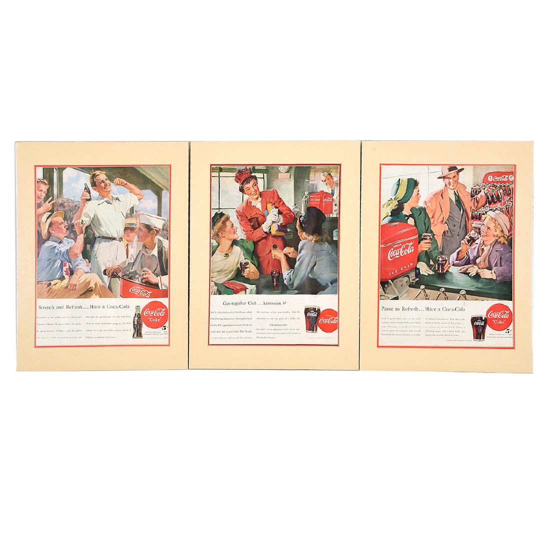 Ten Matted Coca-Cola Advertisements (1 of 3)