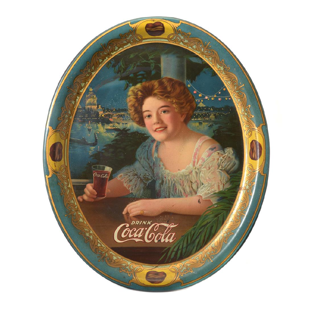 1909 Large Oval Coca Cola Tray (1 of 8)