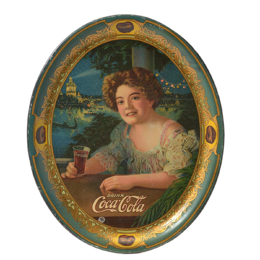 1909 Small Oval Coca Cola Tray (1 of 5)