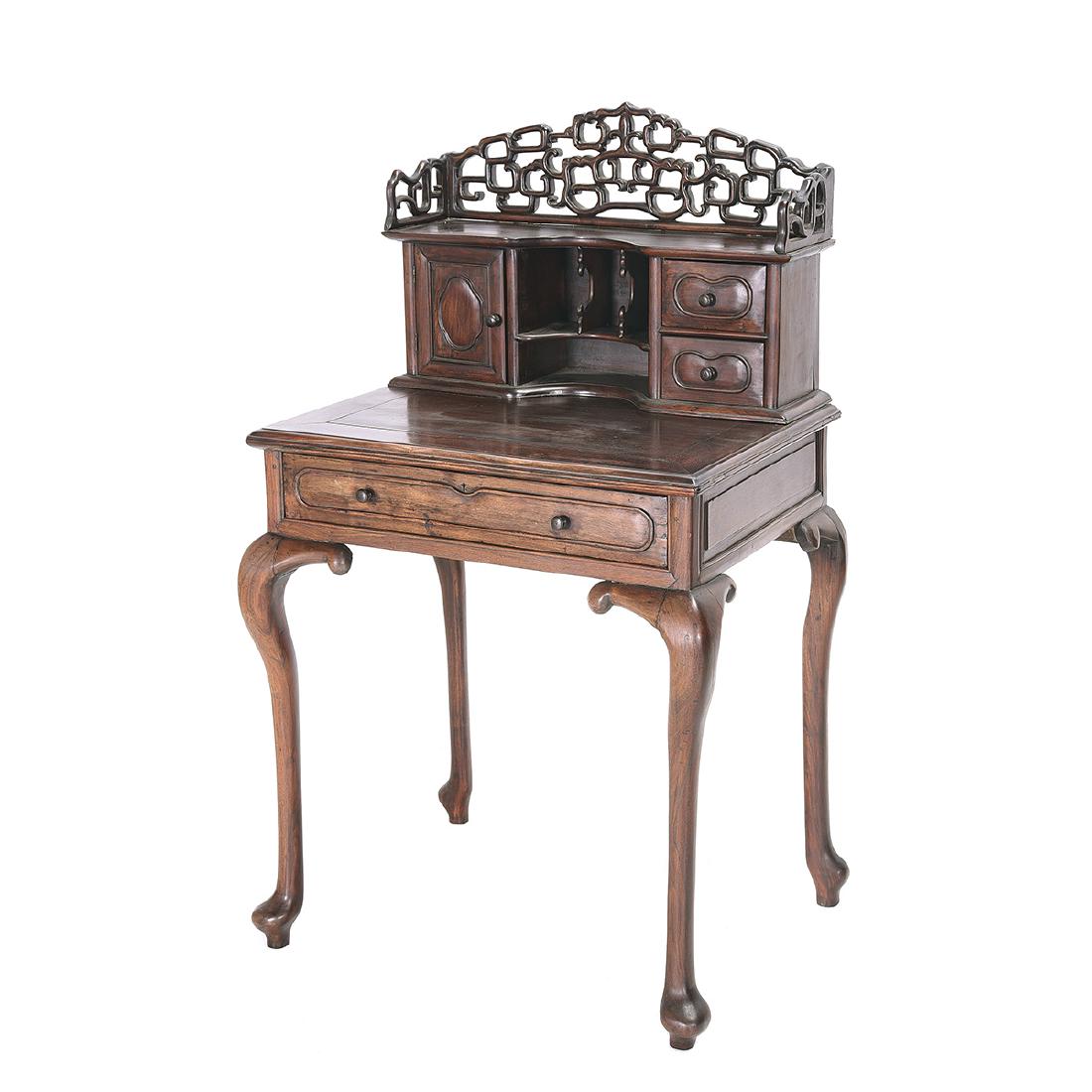 Rosewood Cosmetic Table*: Rosewood Cosmetic Table*. {47 1/2 x 28 1/2 x 21 3/4 inches (120.7 x 72.4 x 55.2 cm)}. [Wear].