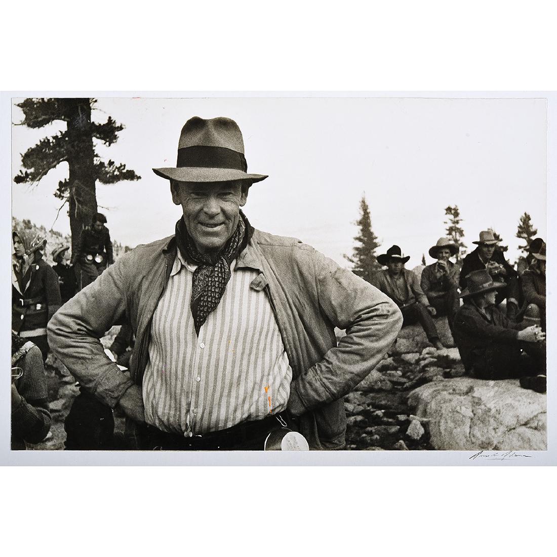 Ansel Adams "William E. Colby" silver gelatin print: ANSEL ADAMS (American 1902-1984) "William E. Colby" Silver gelatin print. Image sheet: 6 1/4 x 9 1/2 inches; Mount: 13 7/8 x 18 inches. Signed in pencil lower right: Ansel Adams. Provenance: From the 