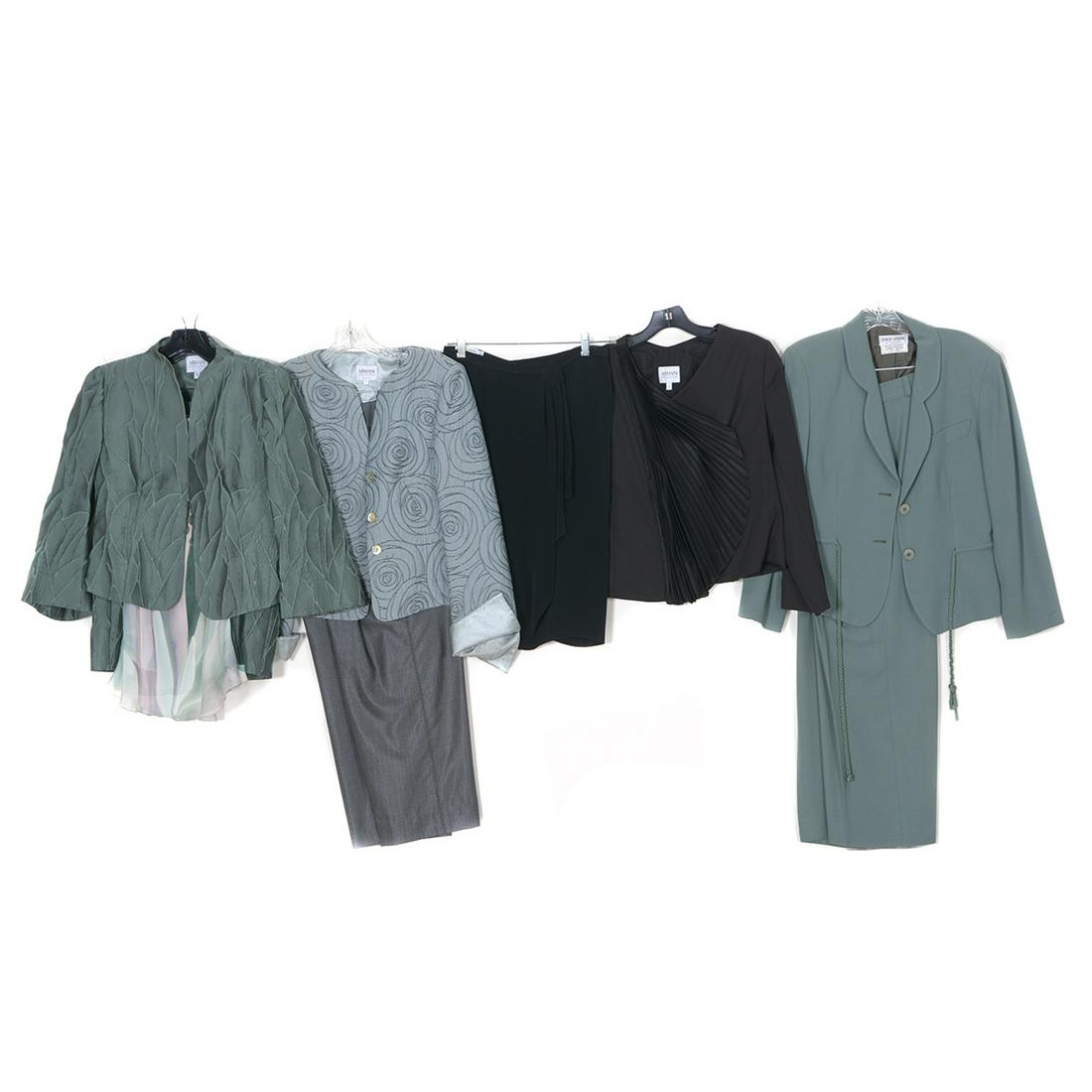 Designer Fashion: Moschino, Valentino; Mageschoni,: Armani Cocktail and Evening Garments, Lot of Eight. Italy. Circa 1995-2015.