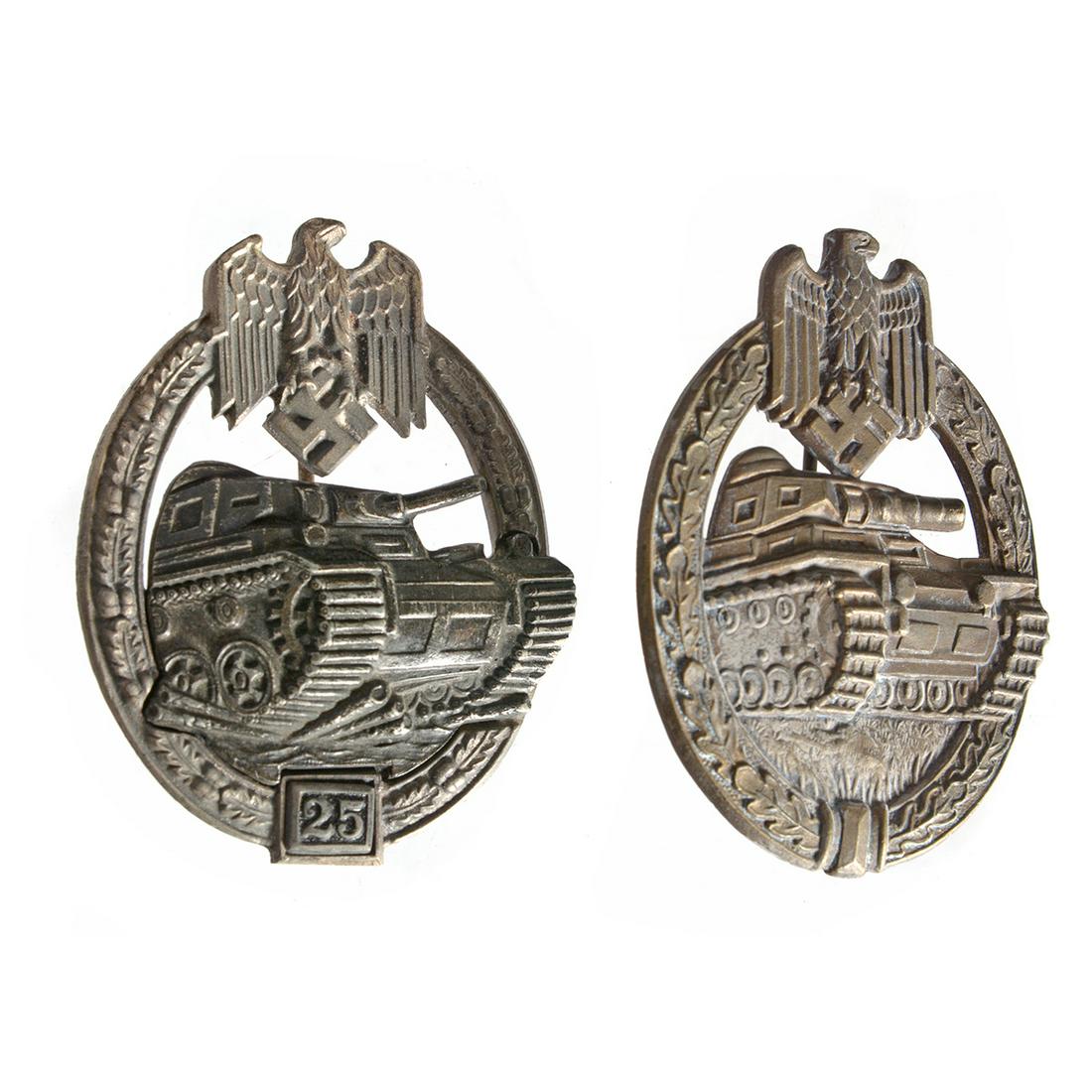 Lot of Two German World War II Army Panzer Assault: Lot of Two German World War II Army Panzer Assault Badges