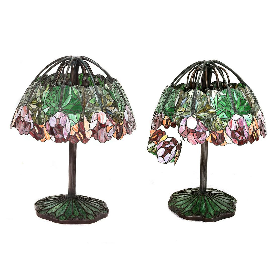 Pair of Impressive Bronze Art Nouveau Lamps with (1 of 6)