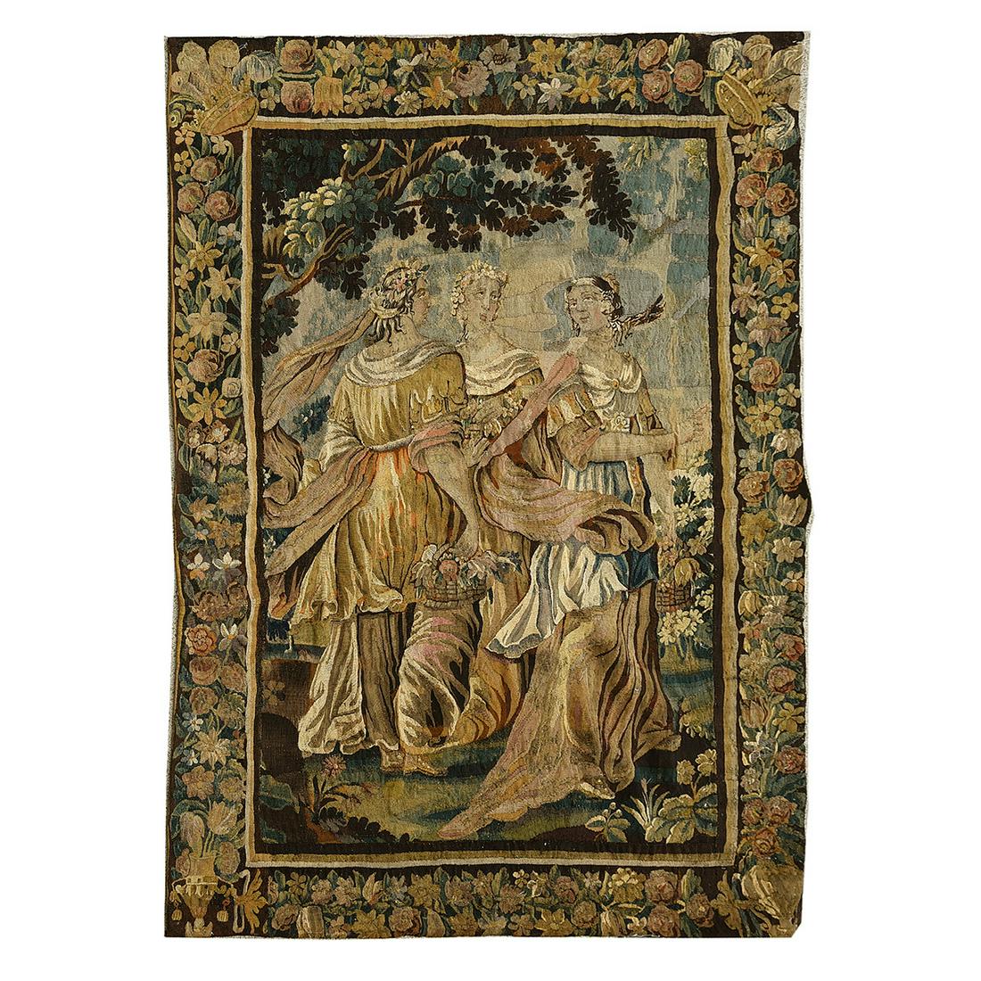 17th Century Franco-Flemish Allegorical Tapestry. (1 of 4)