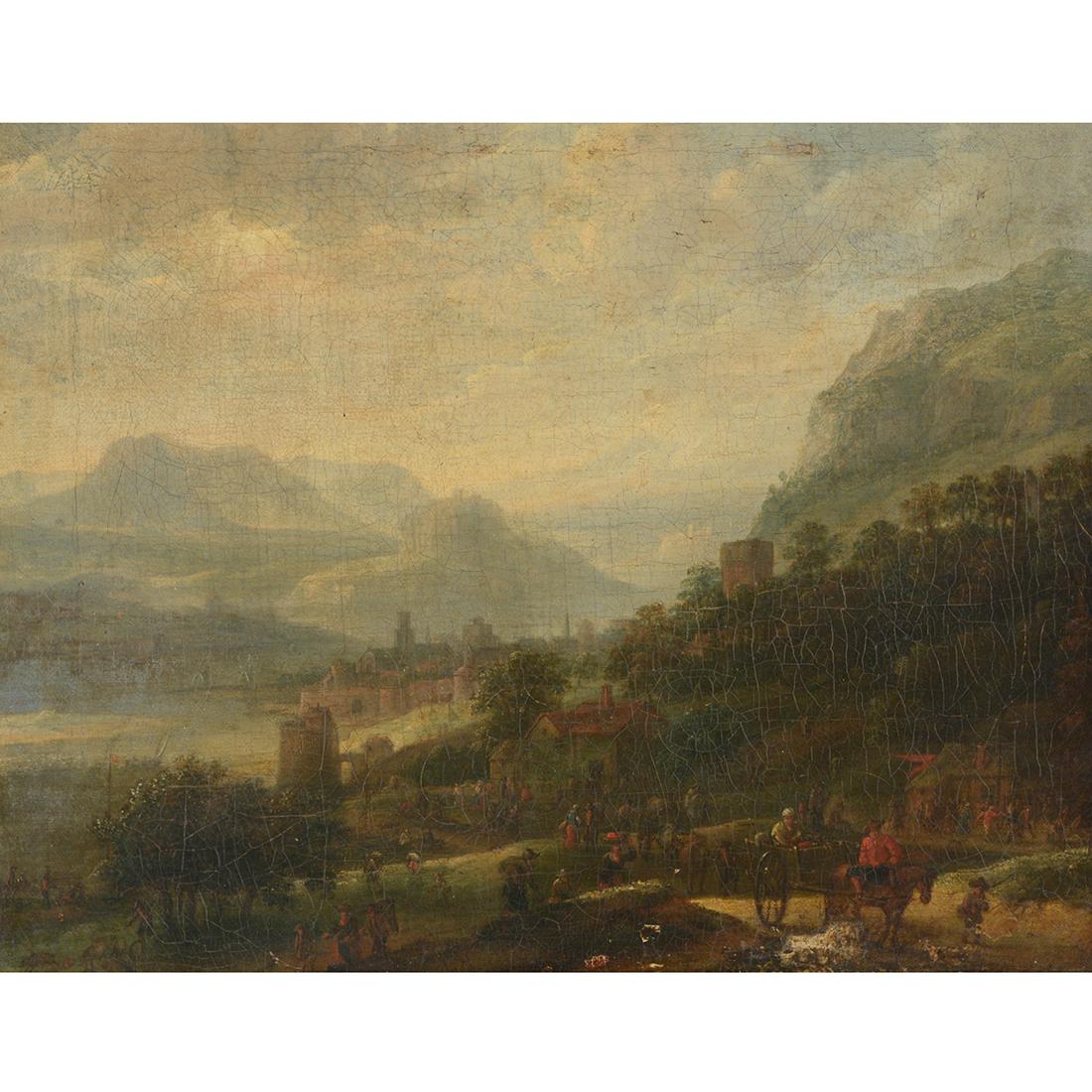 Dutch School "Landscape" oil on canvas (1 of 8)