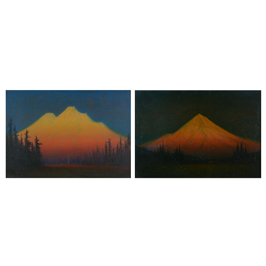 J.E. Stuart Sunset Glow: "Mt. Shasta" and "Mt. Hood" (1 of 9)