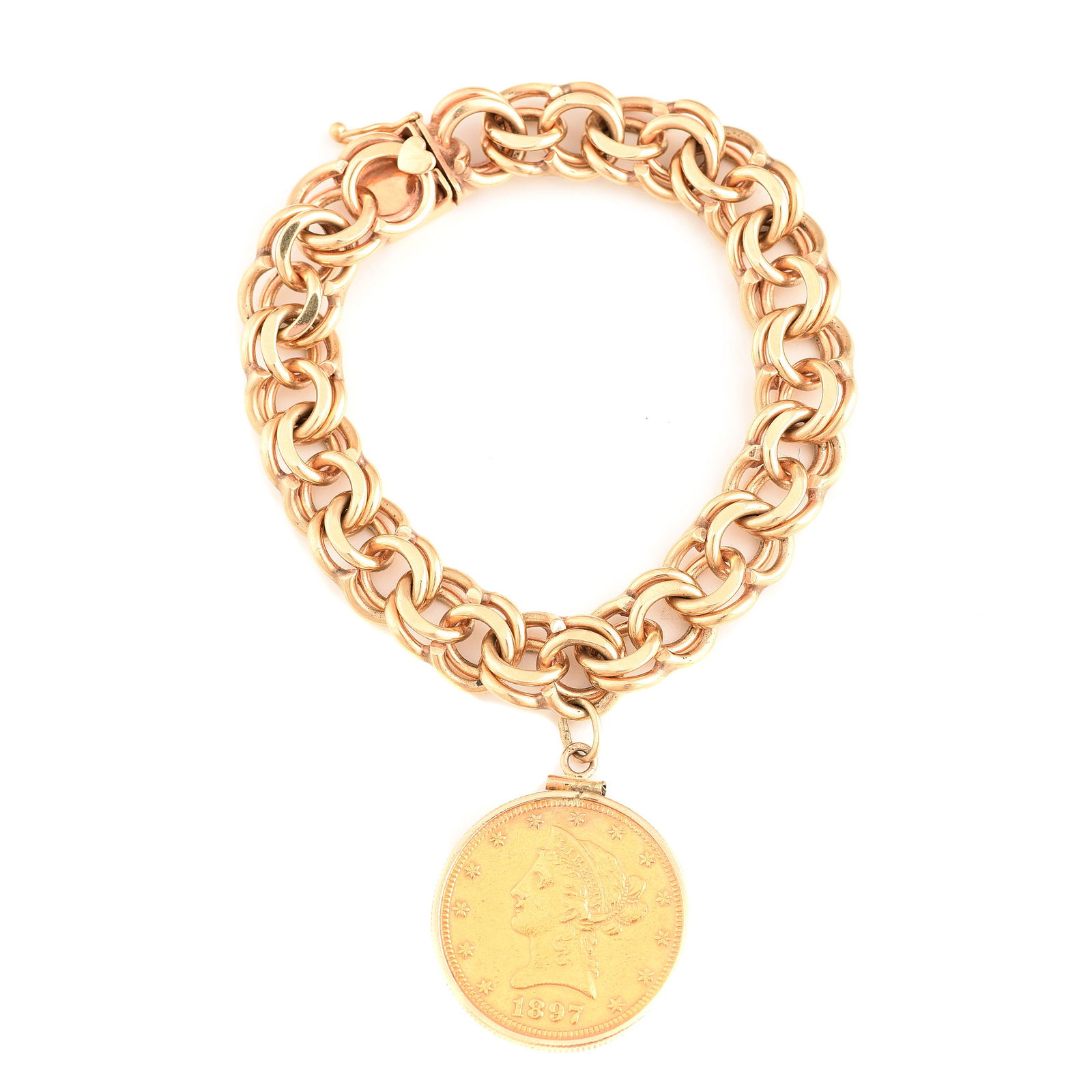Gold Coin, 14k Yellow Gold Bracelet. (1 of 5)