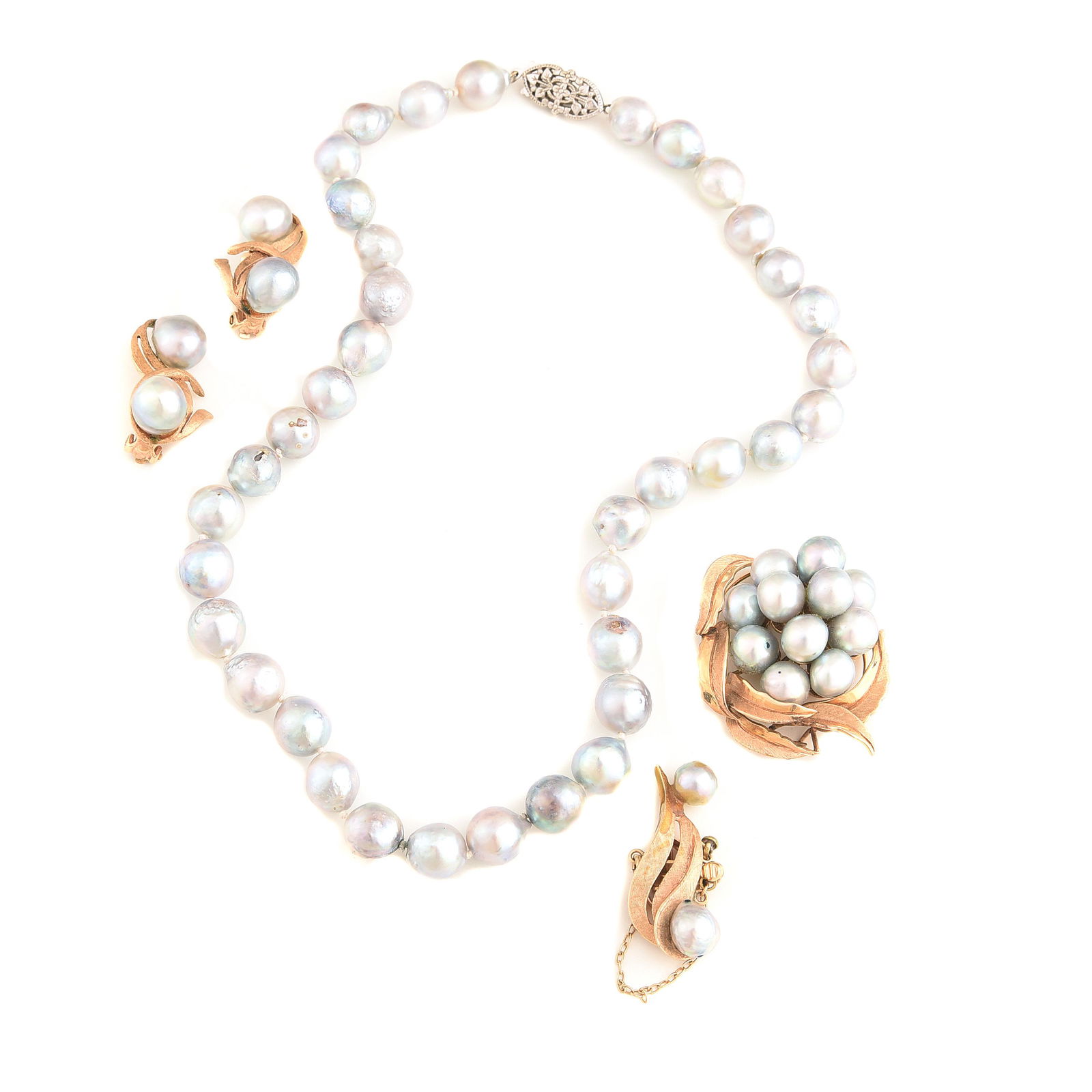 Cultured Pearl, 14k Gold Jewelry Suite. (1 of 7)