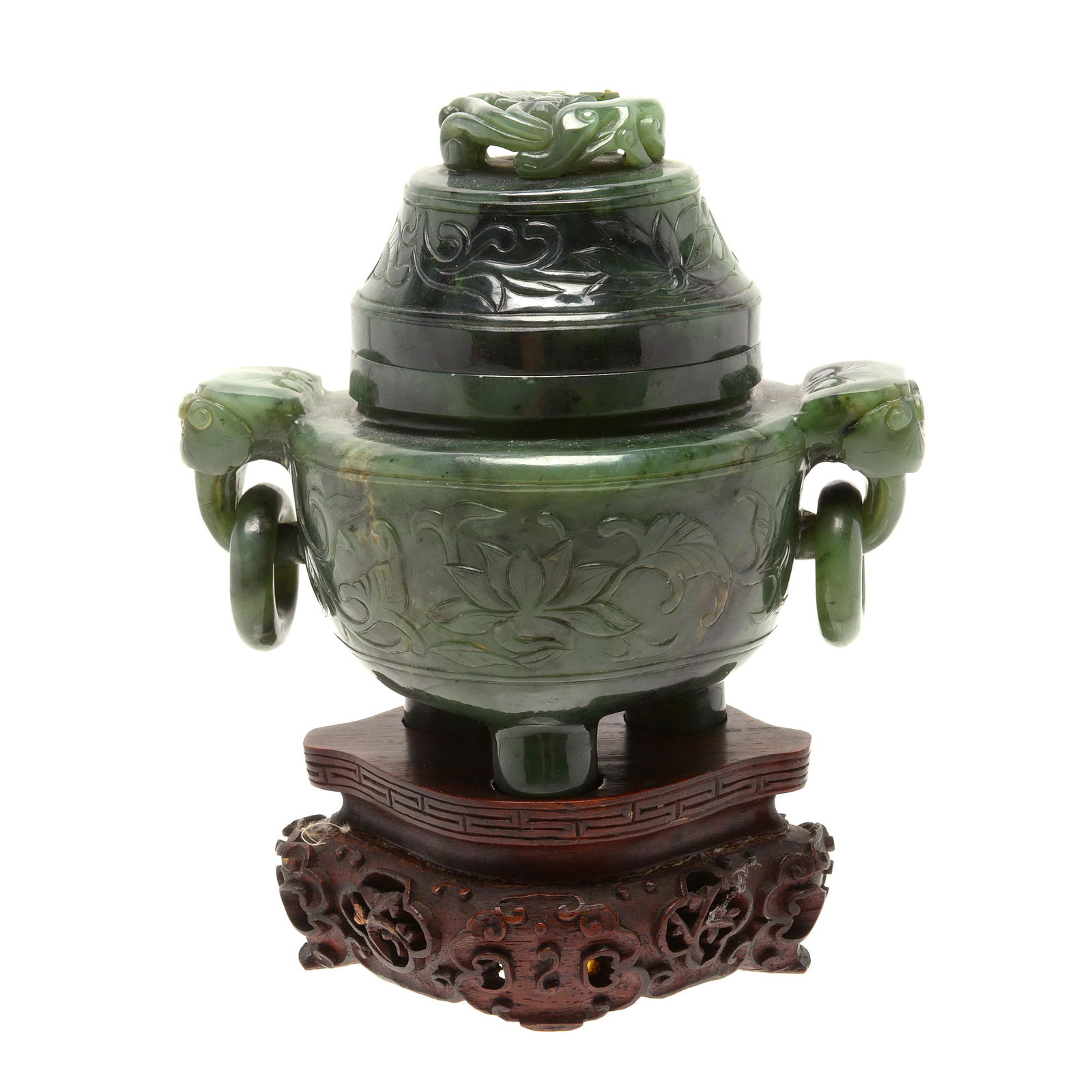 Chinese Carved Jade Double Handled Censor (1 of 3)
