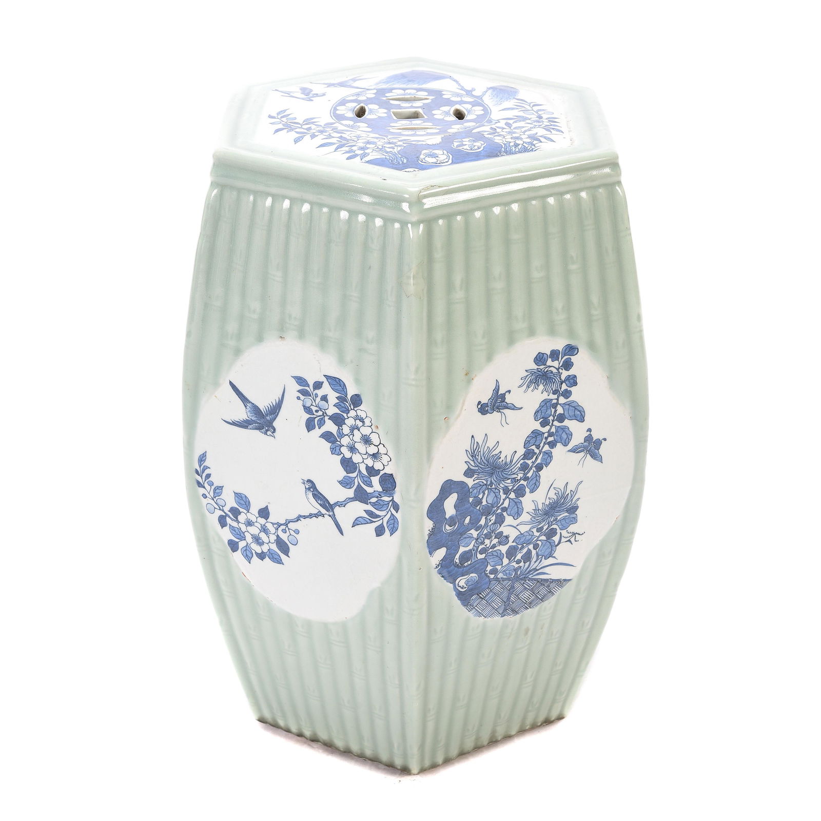 Chinese Celadon Ground Blue and White Porcelain Garden (1 of 3)