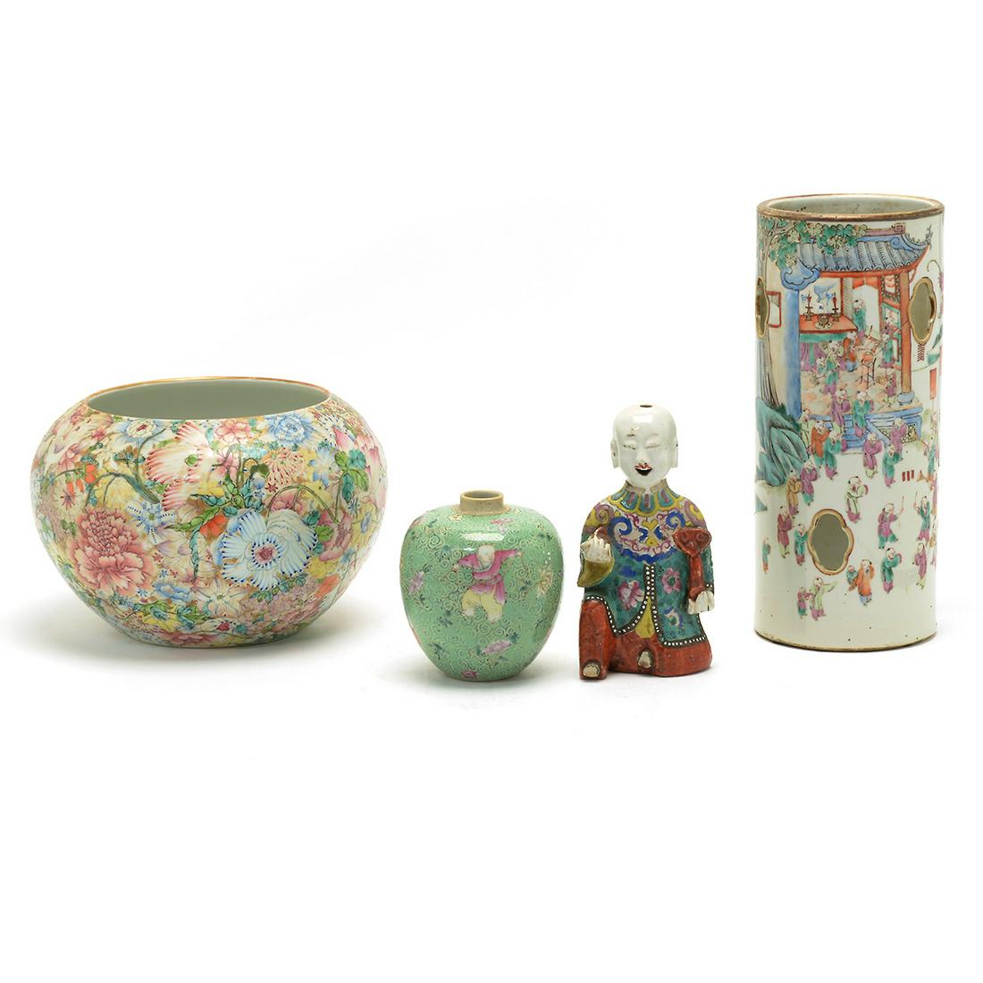 Group of Four Chinese Famille Rose Porcelains (1 of 10)