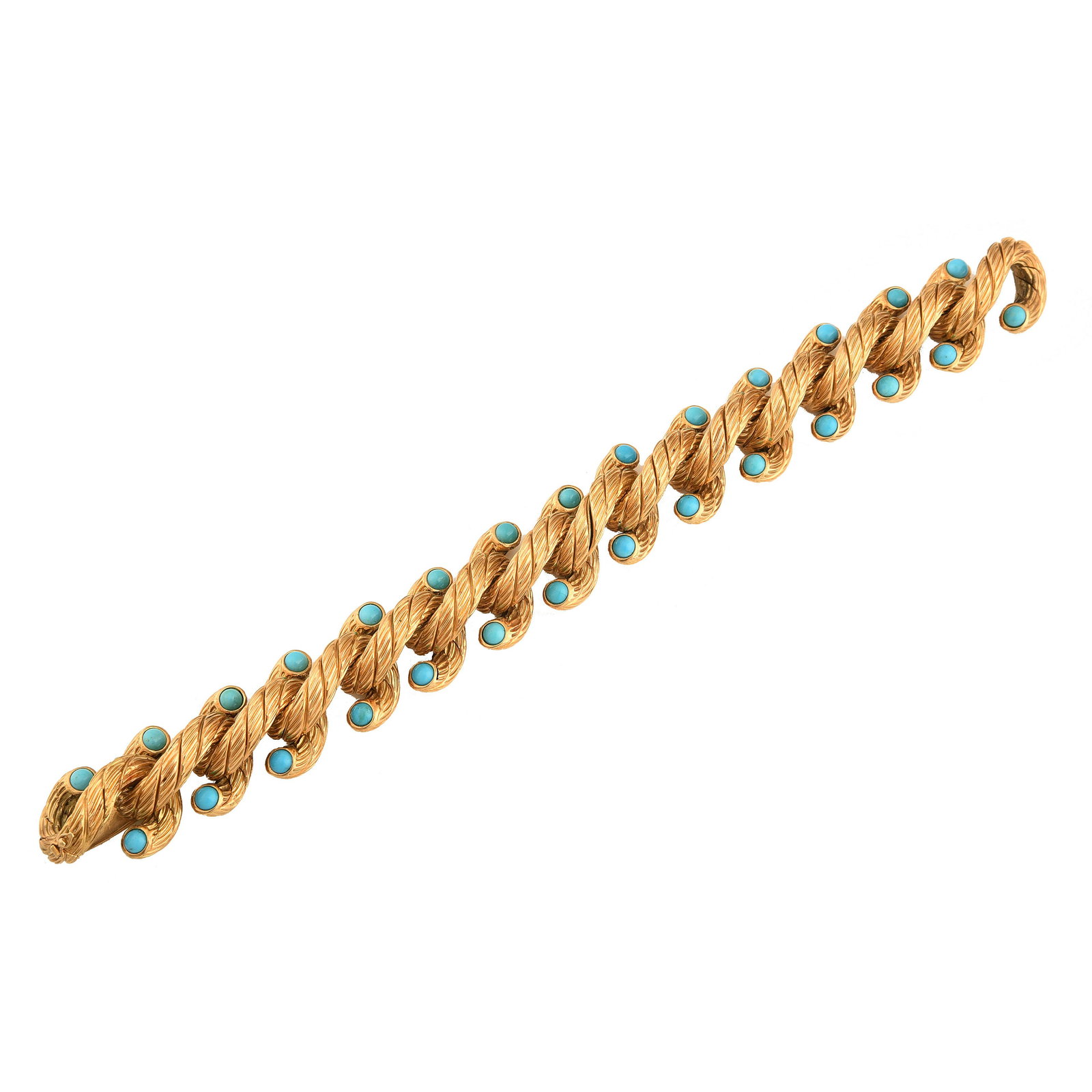 Turquoise, 18k Yellow Gold Bracelet. (1 of 4)