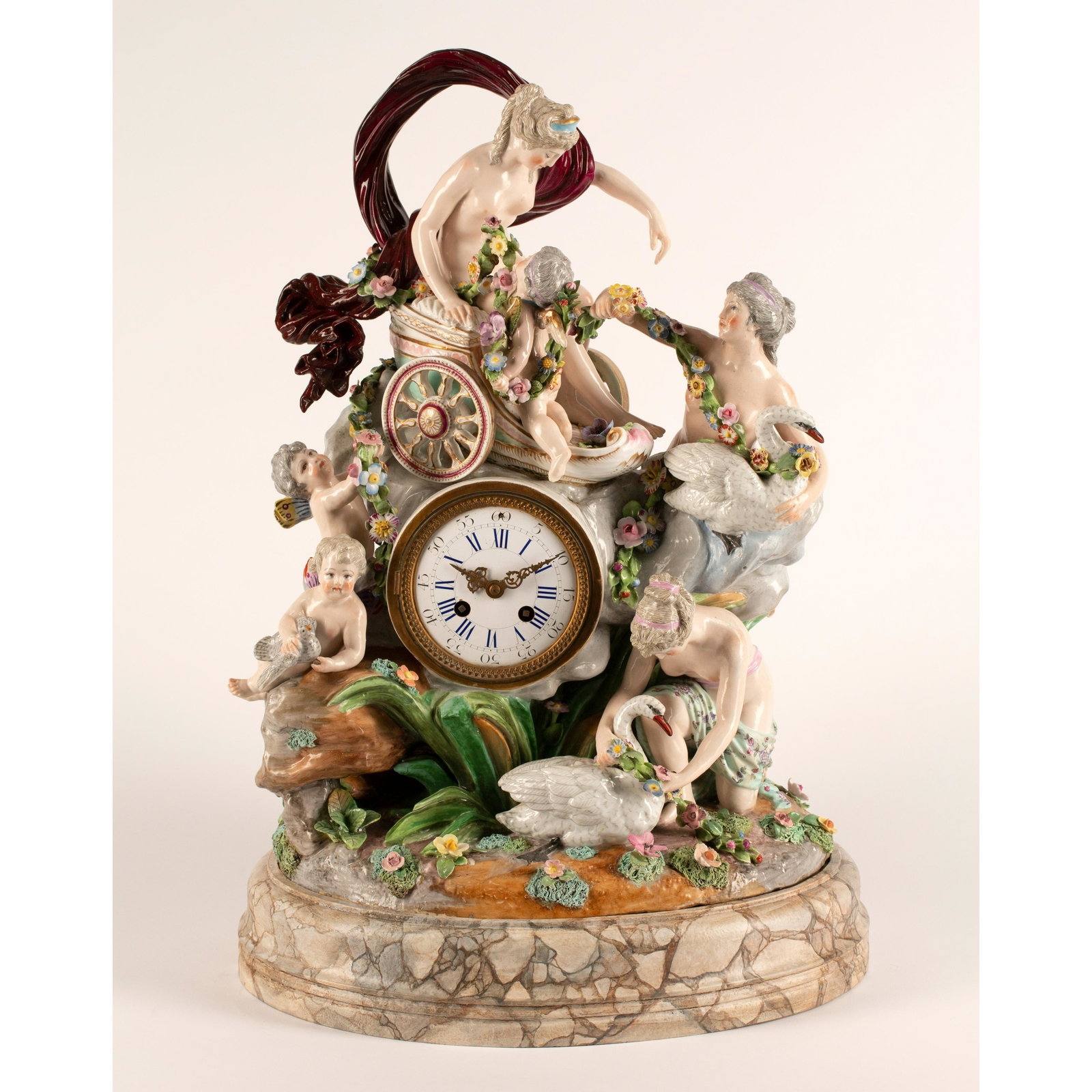 19th Century Meissen Porcelain Figural Clock on a (1 of 2)