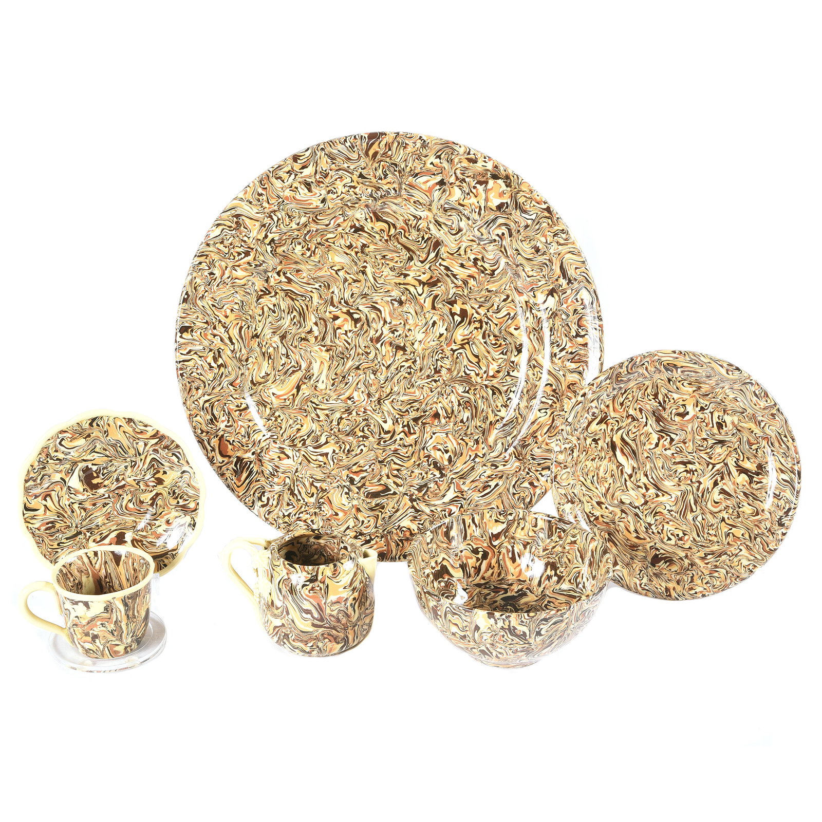 Atelier Bernard Brown Marbleized Aptware Faience (1 of 5)