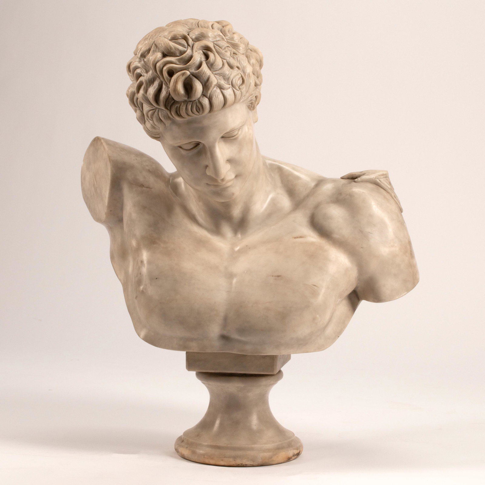 Italian Carrara Marble Bust of a Roman. (1 of 1)