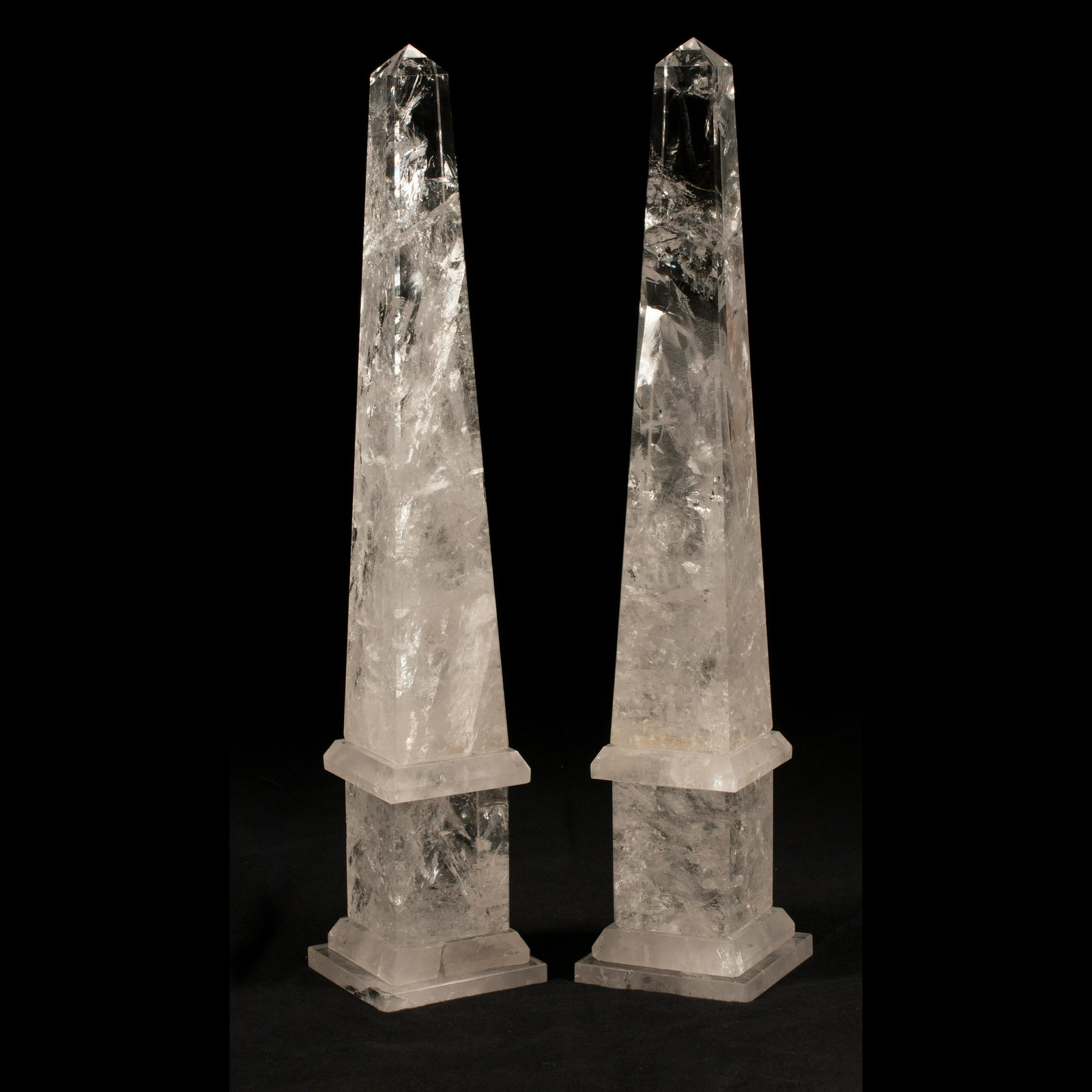 Large Pair of Cut Crystal Obelisks. (1 of 1)